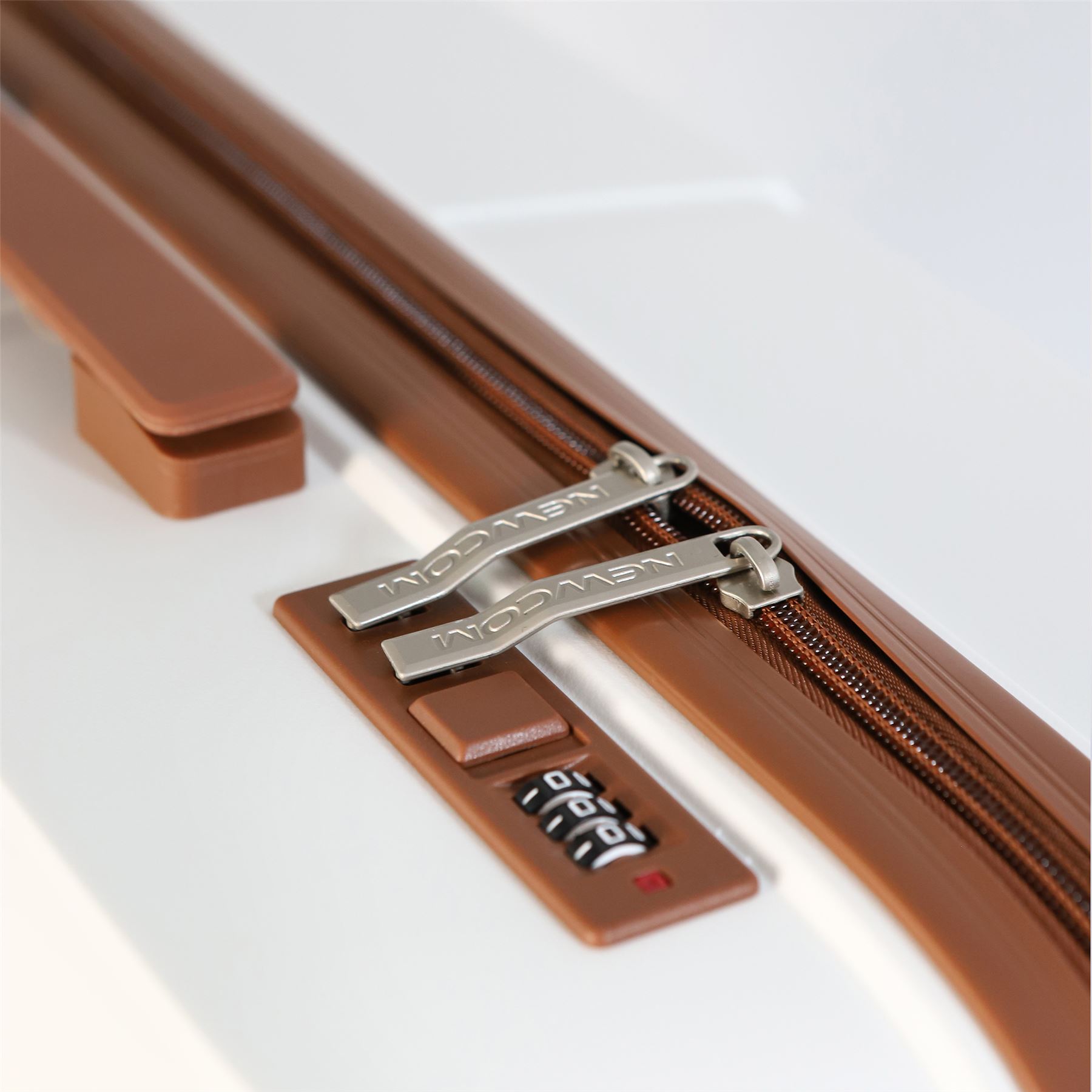 Hard Shell White Strong Suitcase Set 8 Wheel Cabin Luggage Holiday Travel Case - Picture 10 of 35