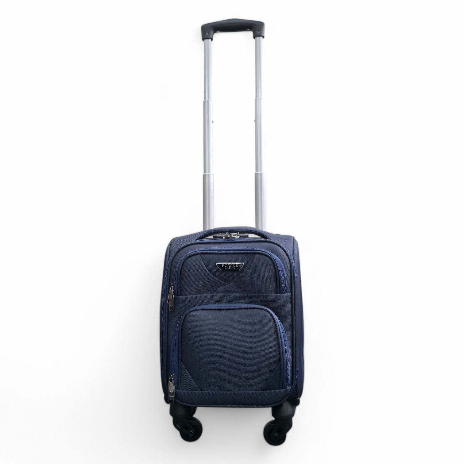 Soft Shell Lightweight Navy Blue Nylon Suitcase Set 4 Wheel Travel Case Bags - Picture 27 of 38