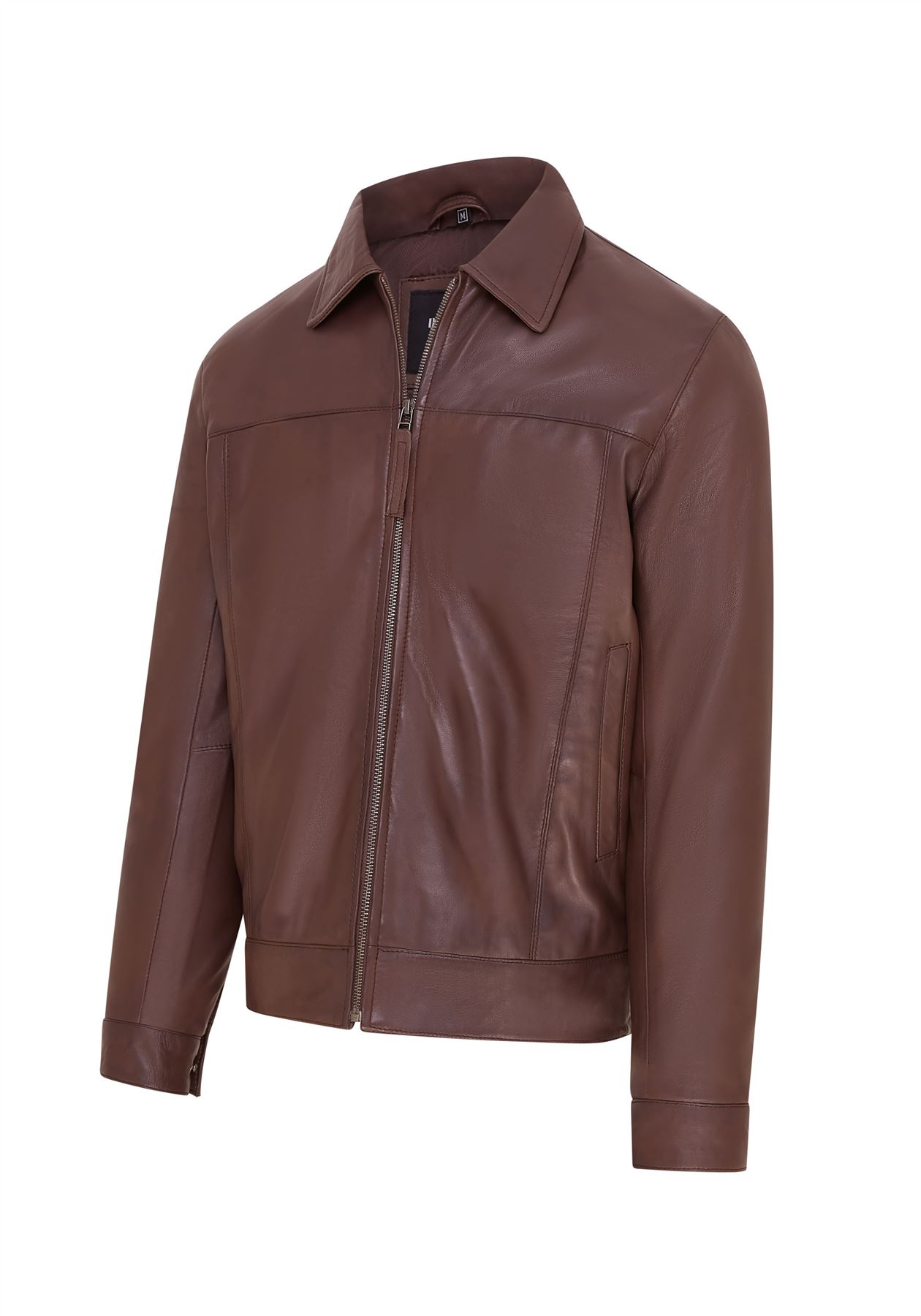 Mens Retro 100% Nappa Leather Harington Biker Jacket - Picture 16 of 19