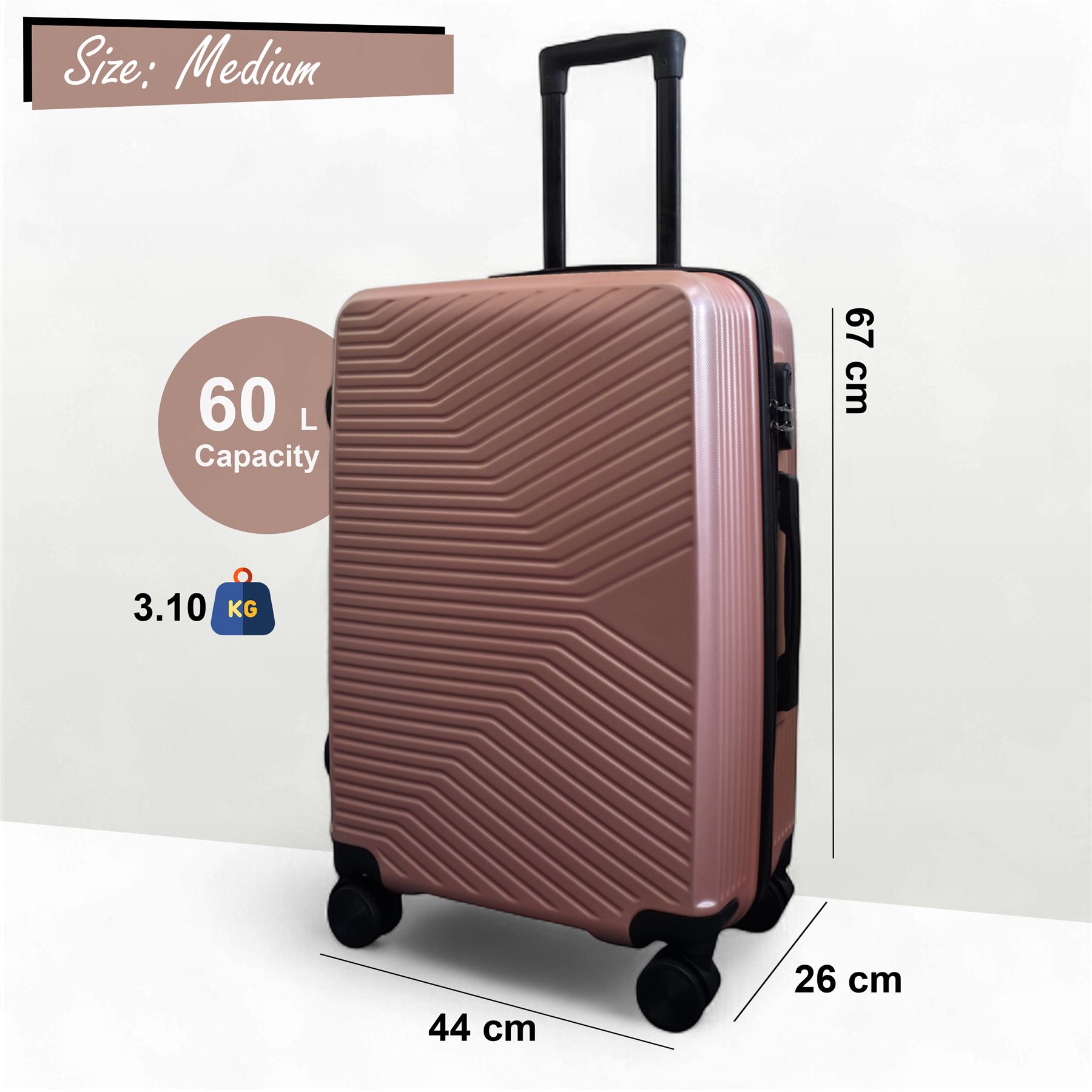 Strong Hardshell Suitcase Set Dual 4 Wheel ABS Luggage Trolley Cabin Suitcase - Picture 42 of 73