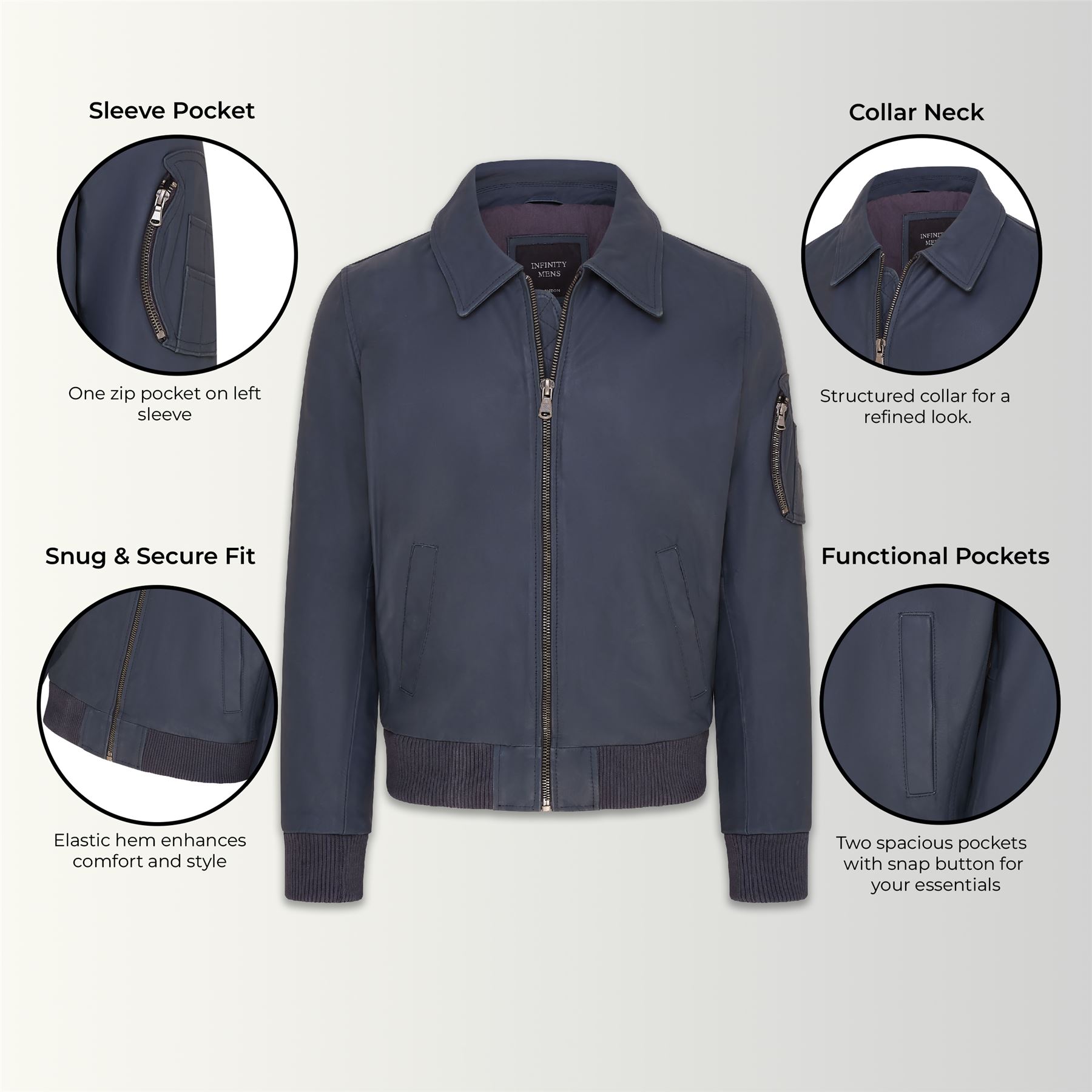 Bomberjacke Herren A2 US Airforce Rindsleder Anilin Leder - Bild 3 von 25