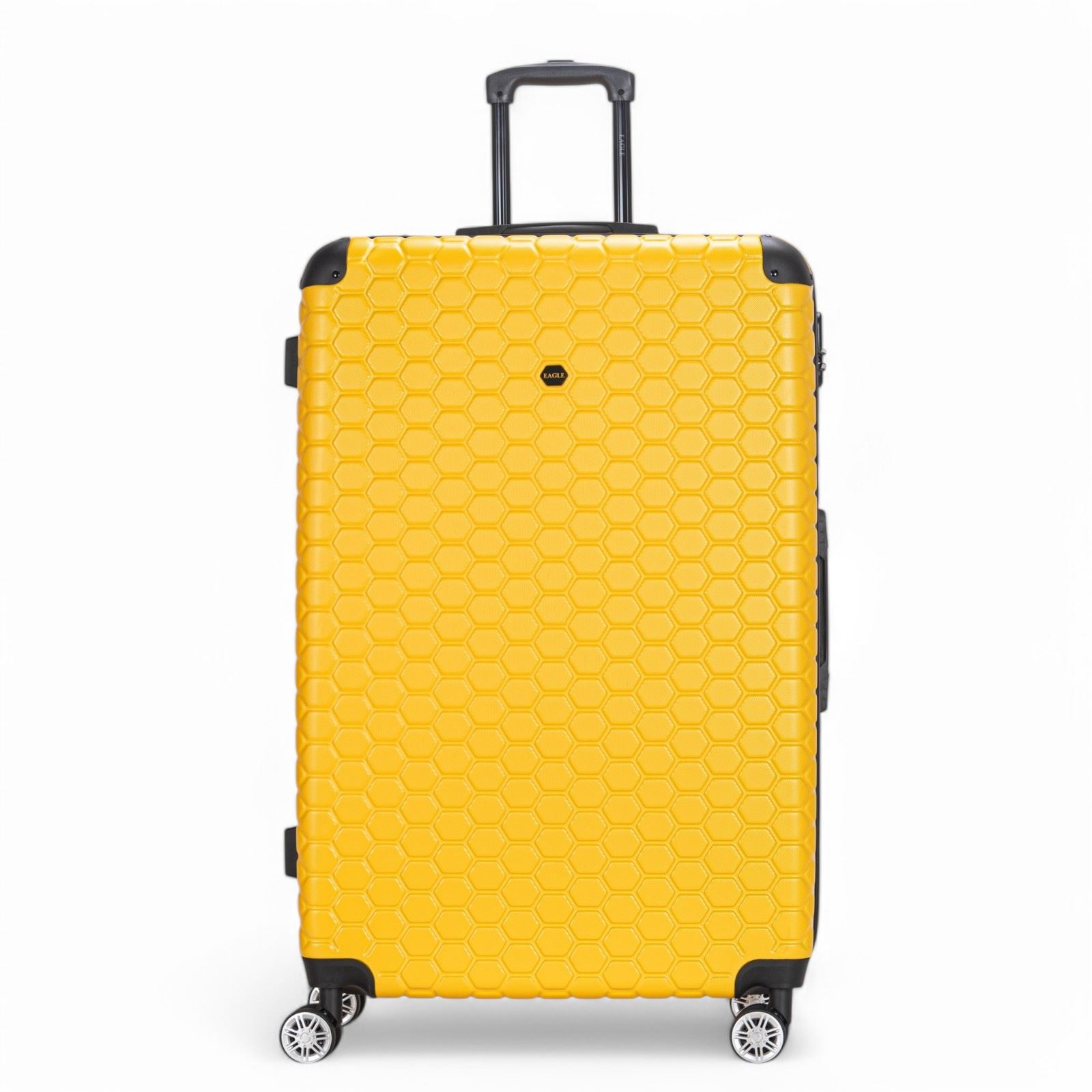 Hard Shell Yellow ABS 8 Wheel Luggage Travel Cabin Suitcase Set - Picture 34 of 41
