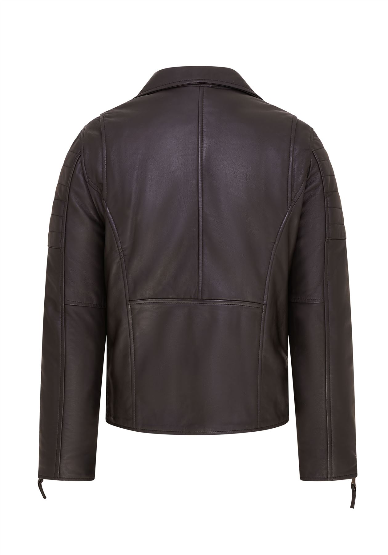 Chaqueta de Motociclista Para Hombre Calce Ajustado Estilo Brando Doble Cremallera Cruzada 100% Cuero - Imagen 28 de 30