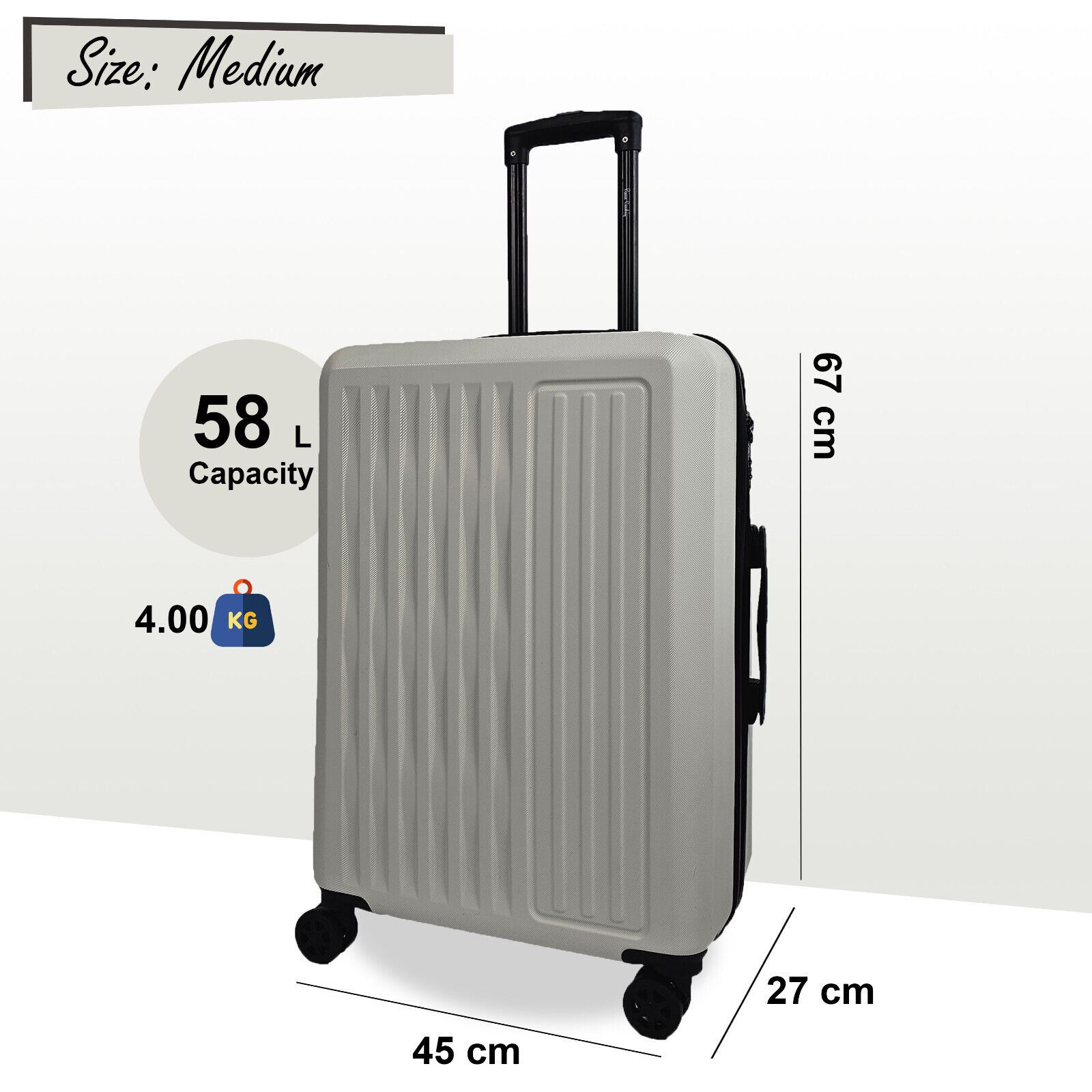 ABS Hard Shell Suitcase Luggage Set Hard Side Travel Carry on Cabin Bag - Picture 69 of 75