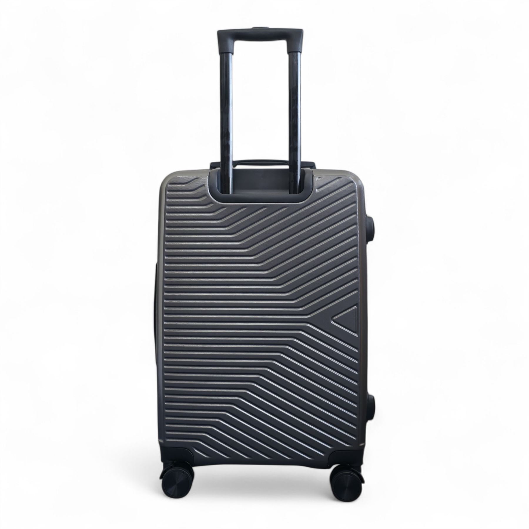 Strong Secure Grey Hardshell Grey Set Dual 4 Wheel ABS Trolley Cabin Suitcase - Picture 24 of 31