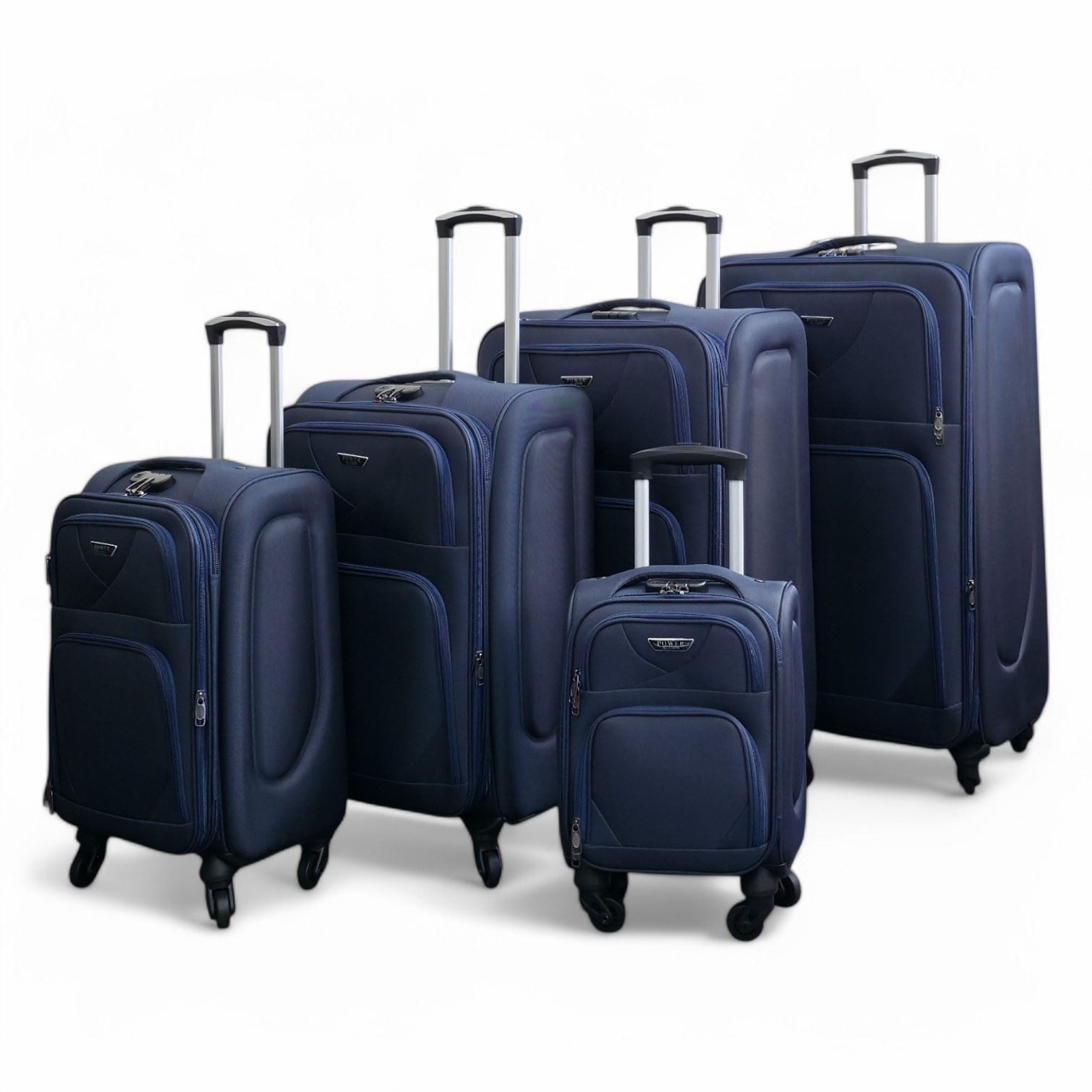 Soft Shell Lightweight Nylon Suitcase Set 4 Wheel Travel Case Holiday Bags - Picture 14 of 61