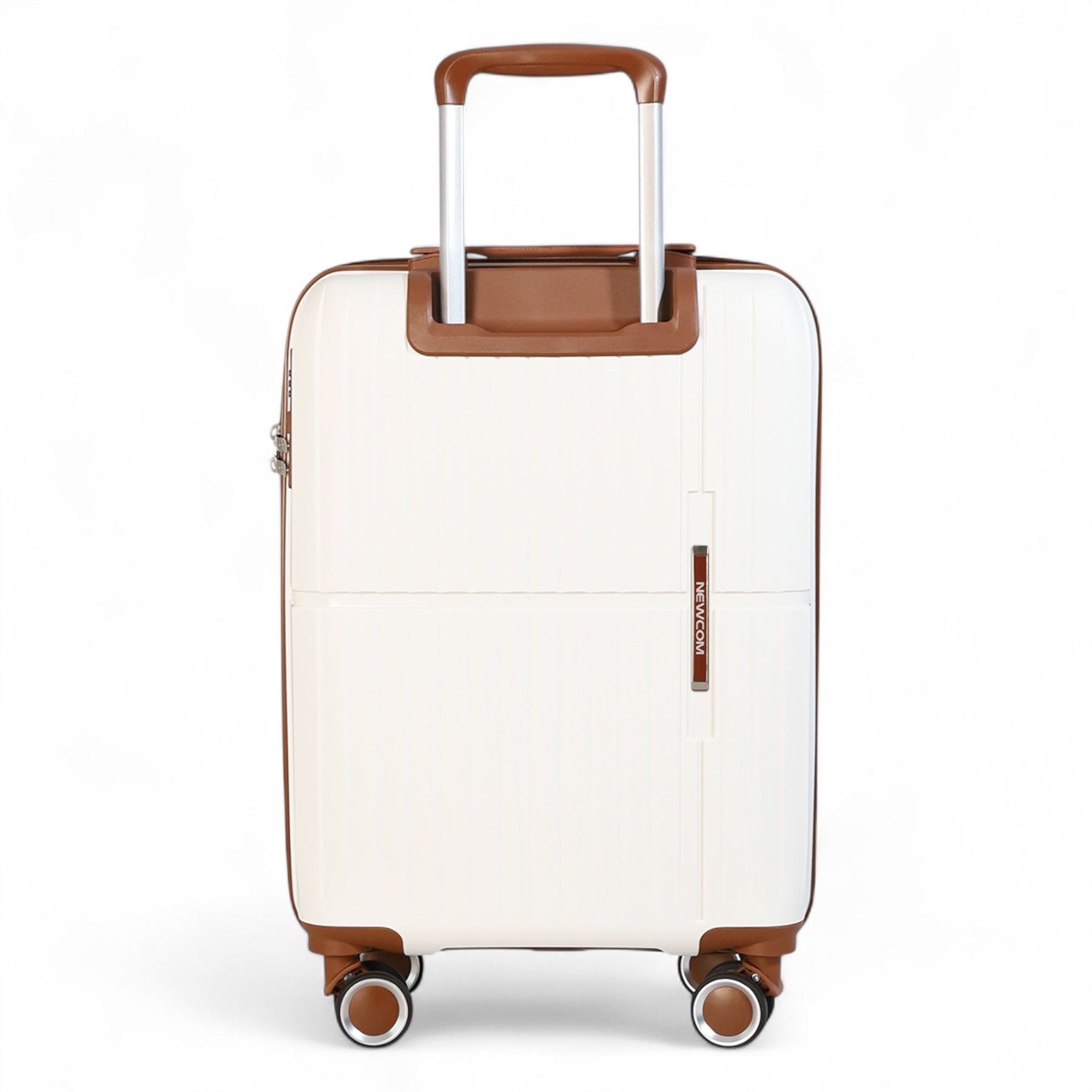 Hard Shell White Strong Suitcase Set 8 Wheel Cabin Luggage Holiday Travel Case - Picture 16 of 35