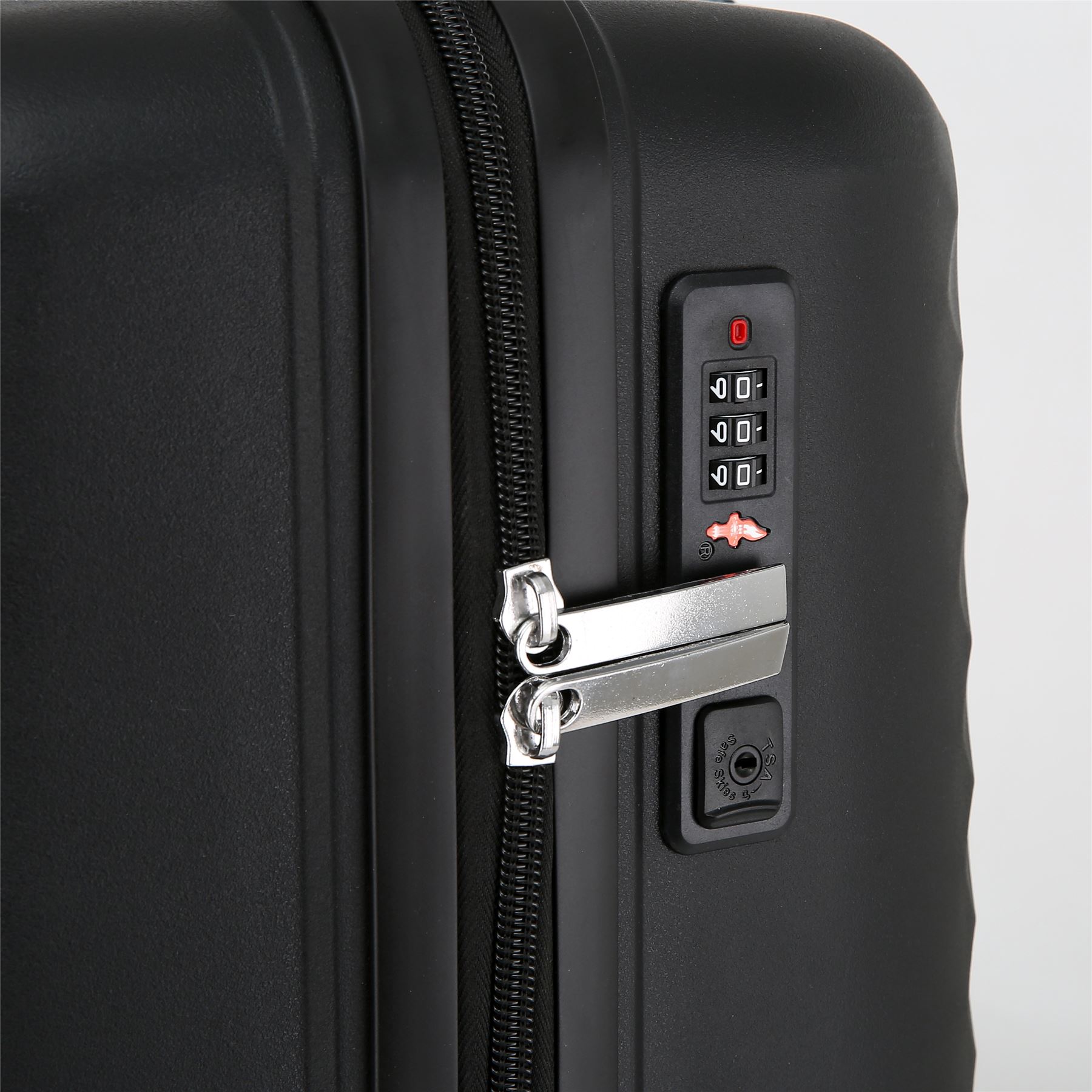 Hard Shell Black Cabin Suitcase Set 8 Wheel Luggage Case Strong Travel TSA Bag - Picture 30 of 32