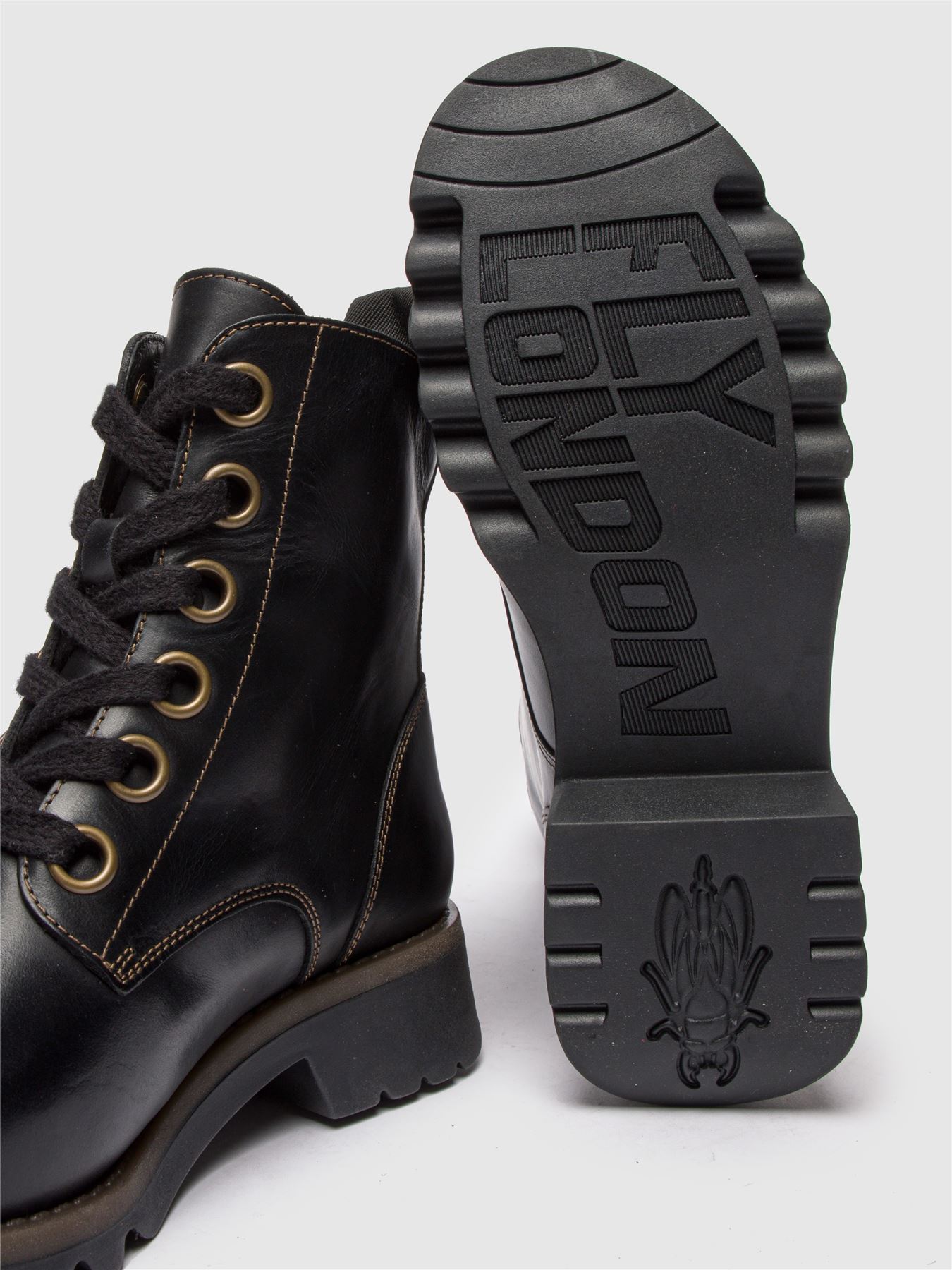 Fly London Mujer RAGI539 Botas Informales Alfombra Cuero Con Cordones Tobillo Talla UK 3-8 - Imagen 6 de 11