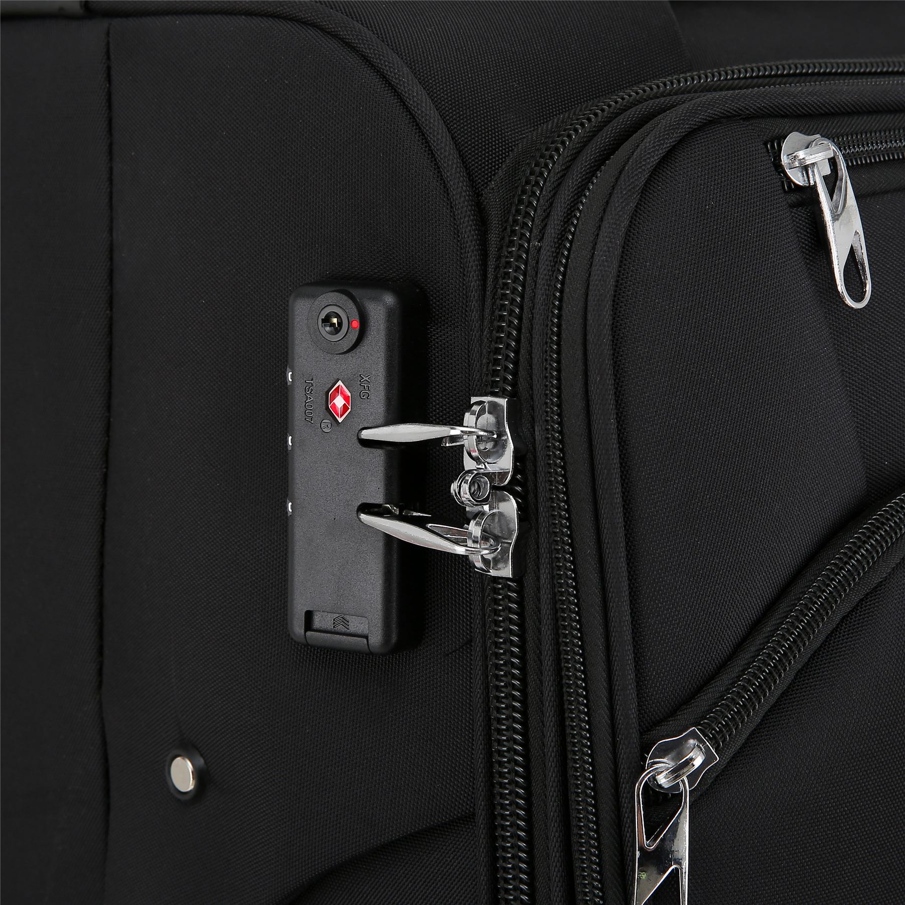 Black Soft Suitcase 8 Wheel Luggage Set TSA , Bag - Picture 30 of 32