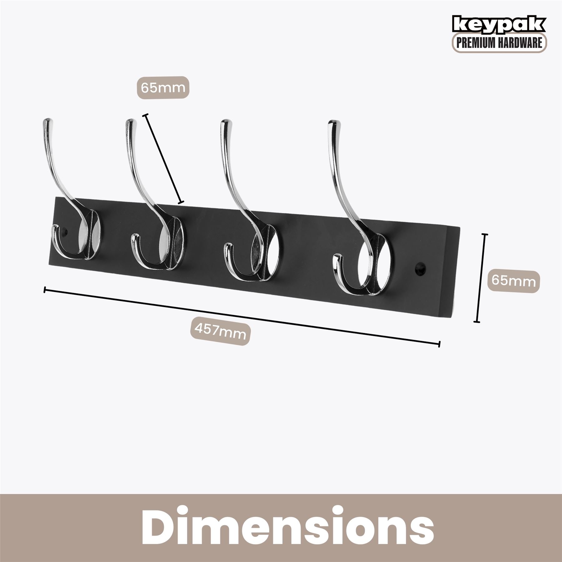 Coat Hooks for Wall Door, Wooden Wall Mounted Clothes Hanger, 3 Sizes - Picture 10 of 37