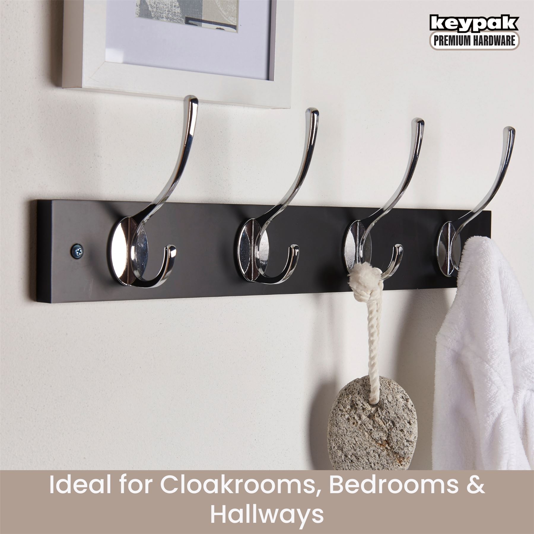 Coat Hooks for Wall Door, Wooden Wall Mounted Clothes Hanger, 3 Sizes - Picture 13 of 37