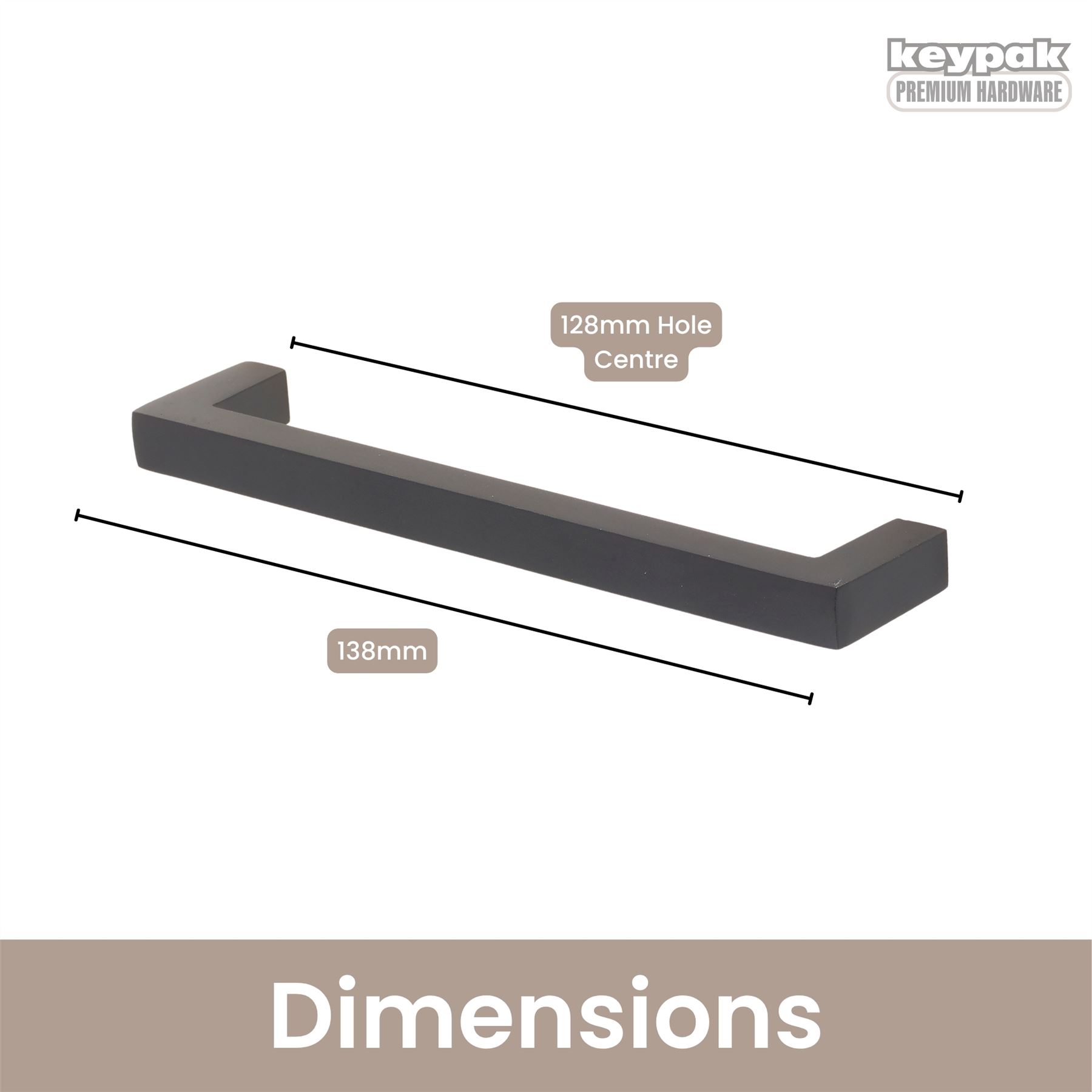 10 Stück Metall Vierkant T-Bar Griffe 96 mm - 200 mm - Aluminium Schubladengriffe - Bild 15 von 28