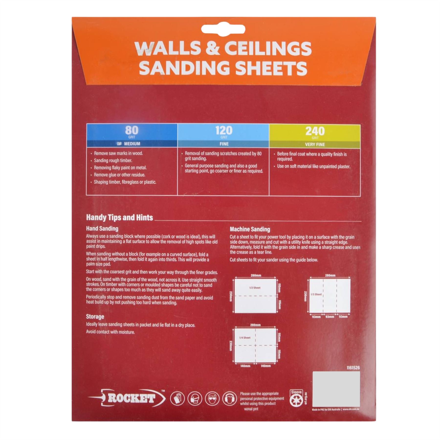 Schleifblätter & Schwamm Set - Körnung Schleifpapier 280x230mm Wände, Handhochschleifer - Bild 28 von 28