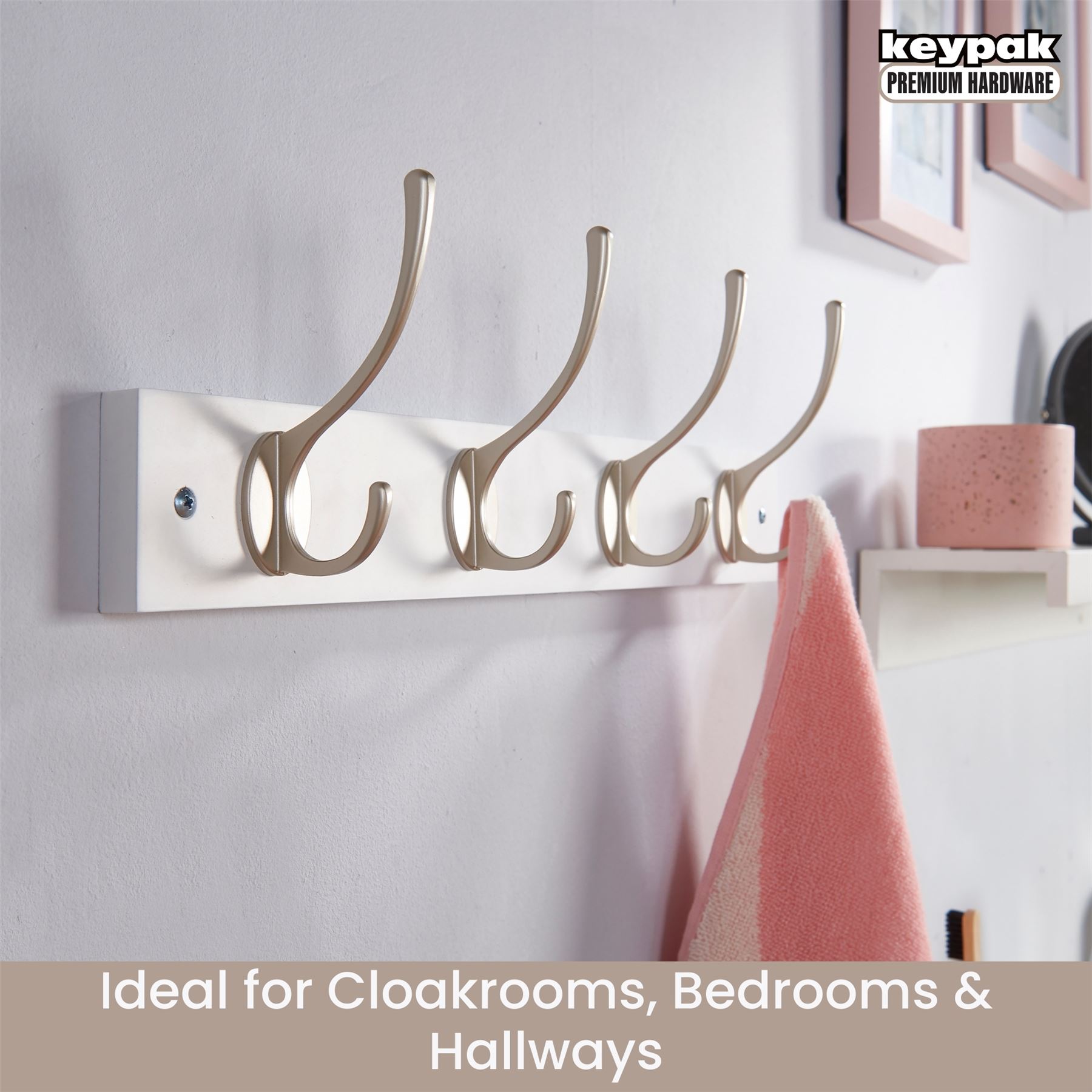 Coat Hooks for Wall Door, Wooden Wall Mounted Clothes Hanger, 3 Sizes - Picture 26 of 37