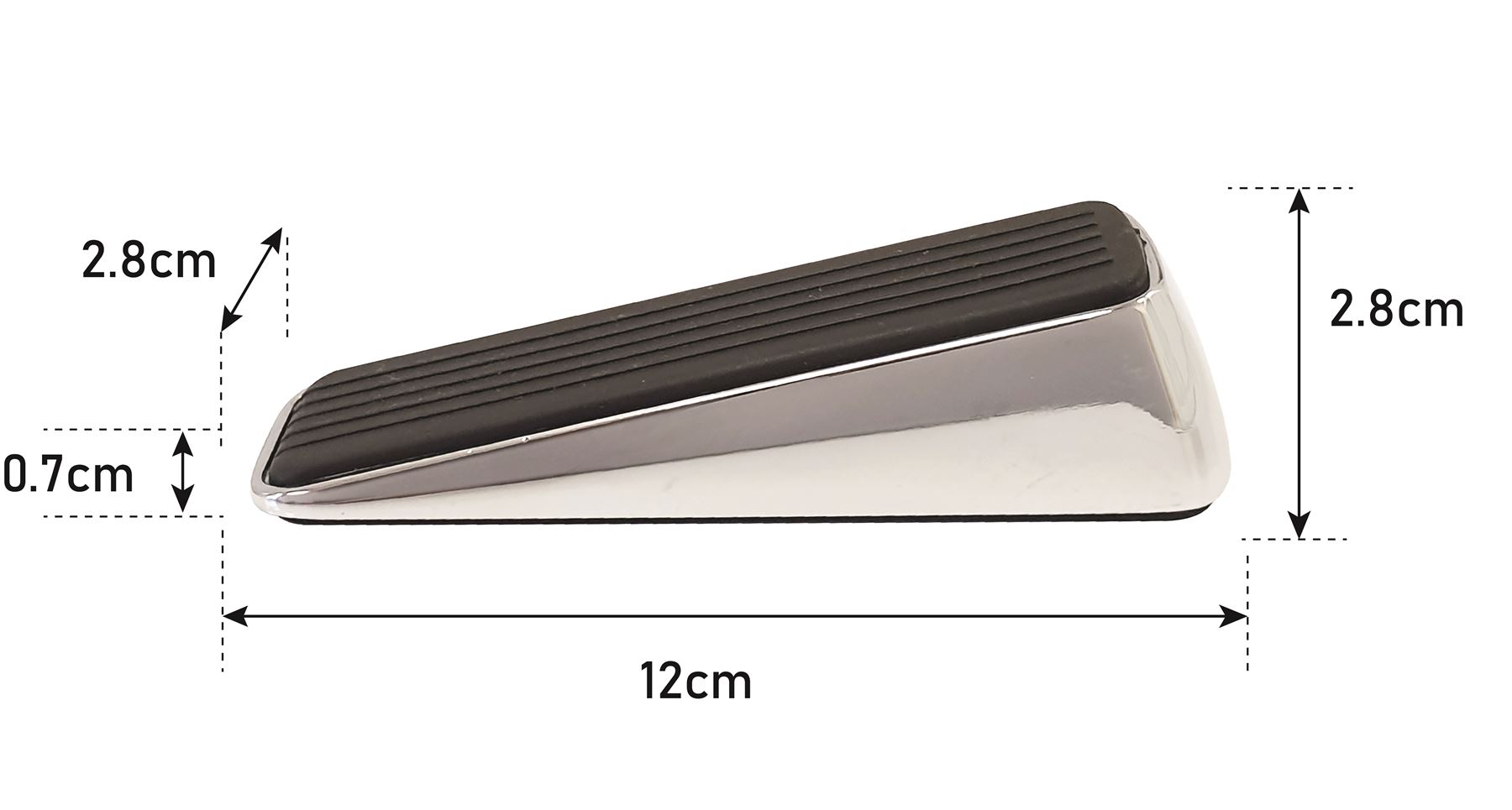 Door Stop Wedge, Premium Metal & Rubber Anti-Slip DoorStop for All Floor Types