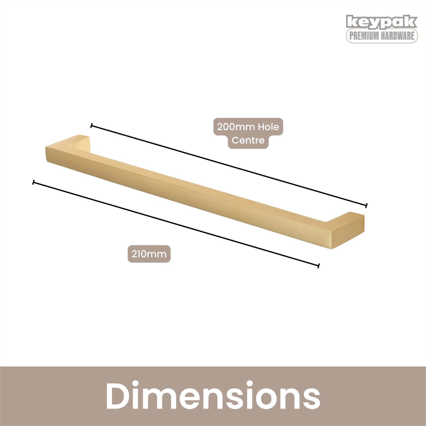 10 Stück Metall Vierkant T-Bar Griffe 96 mm - 200 mm - Aluminium Schubladengriffe - Bild 21 von 28