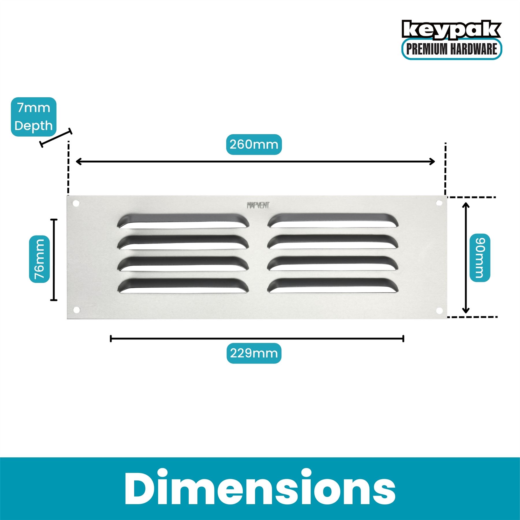Louvre Air Vent Cover Metal Grille Venting Gas Appliances Internal External Wall