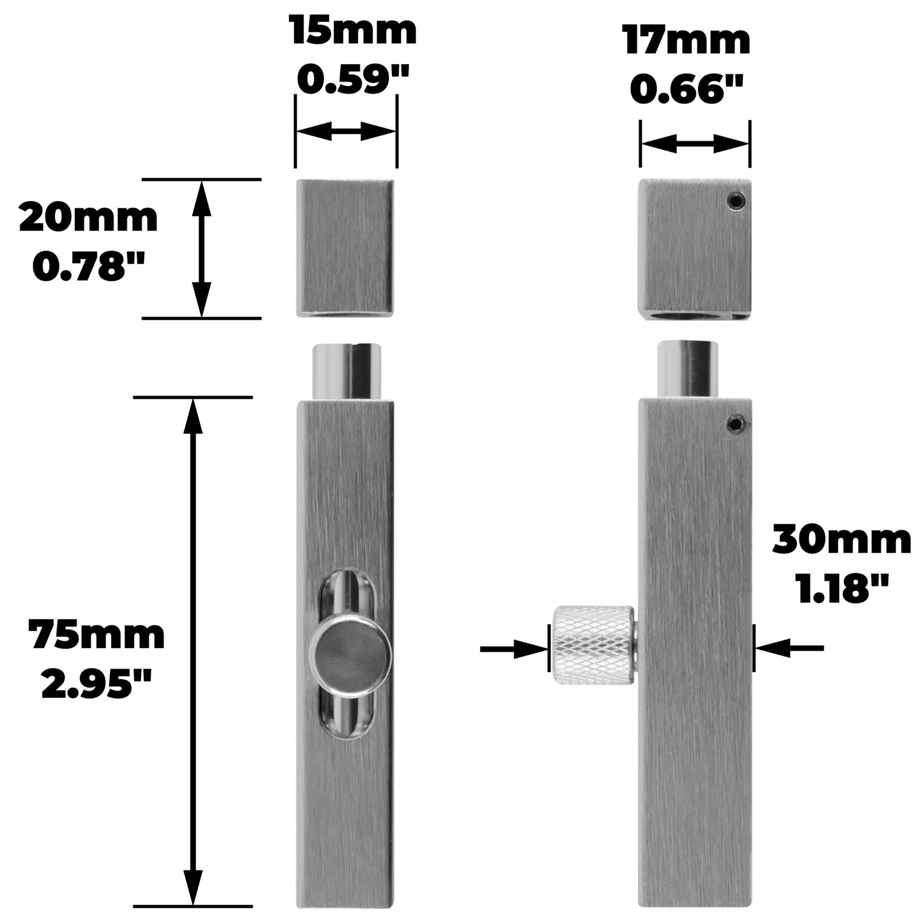 Bulloni per porta scorrevole 75 mm 125 mm moderni porte sottili bullone serratura interna - Foto 10 di 20