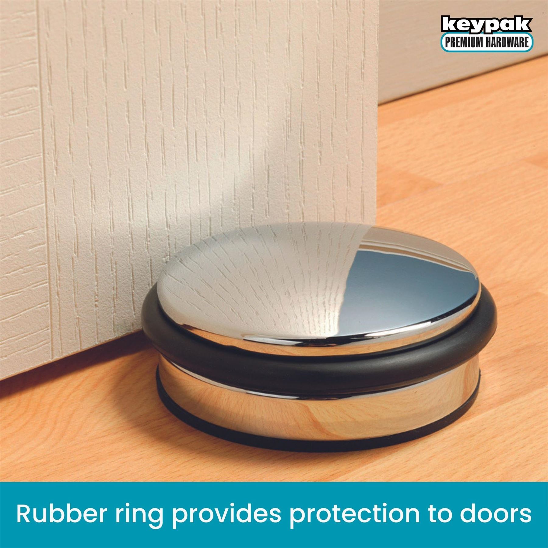 Door Weight Doorstop 1.2kg Heavy Duty Anti Slip Door Stop, Chrome & Satin Nickel - Picture 5 of 9