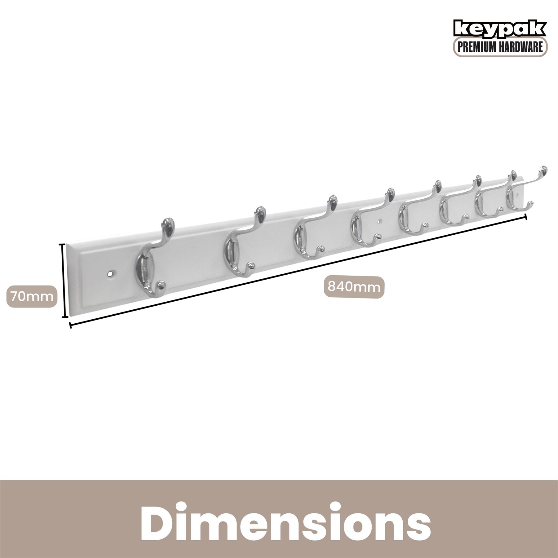 Coat Rack Wall Mounted Wooden, Pine White Clothes Hanger, Coat Hooks Wall/Door