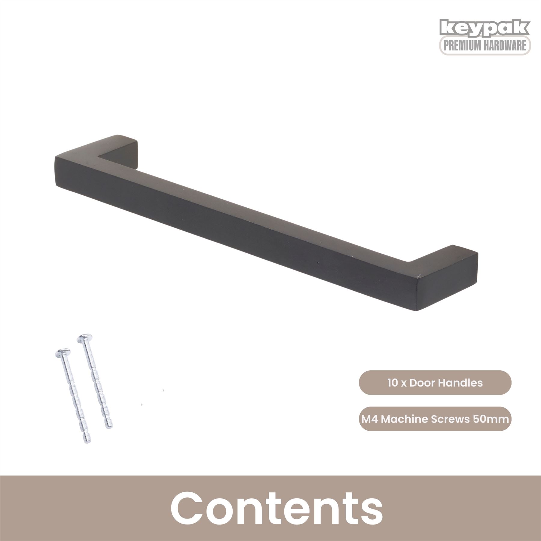 10 Stück Metall Vierkant T-Bar Griffe 96 mm - 200 mm - Aluminium Schubladengriffe - Bild 16 von 28