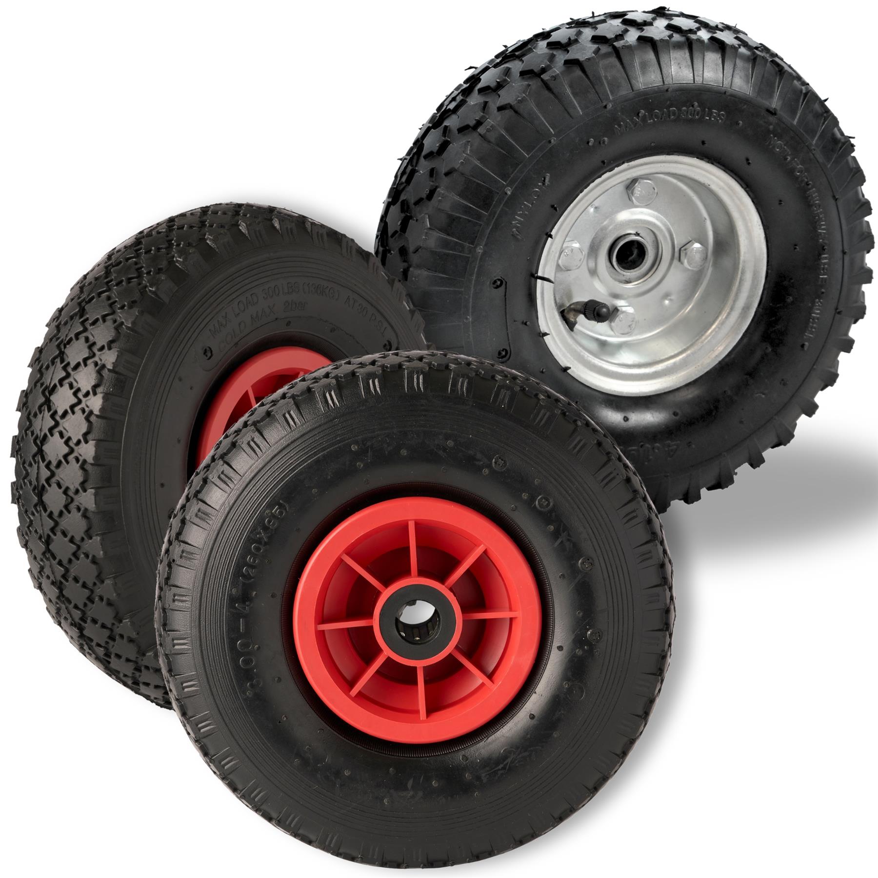 US Cargo Control 10" Pneumatic Wheels W/Axle & Hardware Ht10pwpk