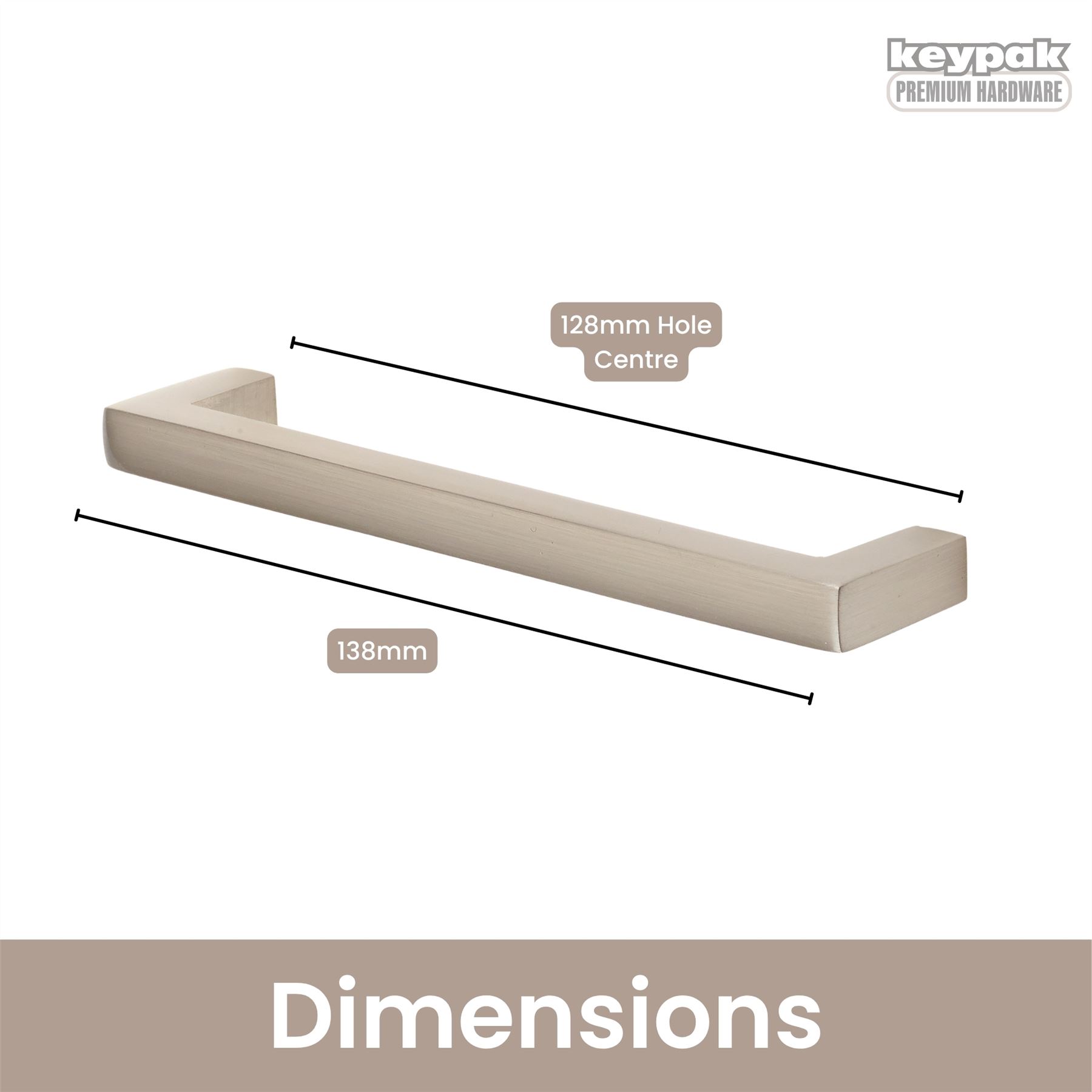 10 Stück Metall Vierkant T-Bar Griffe 96 mm - 200 mm - Aluminium Schubladengriffe - Bild 18 von 28