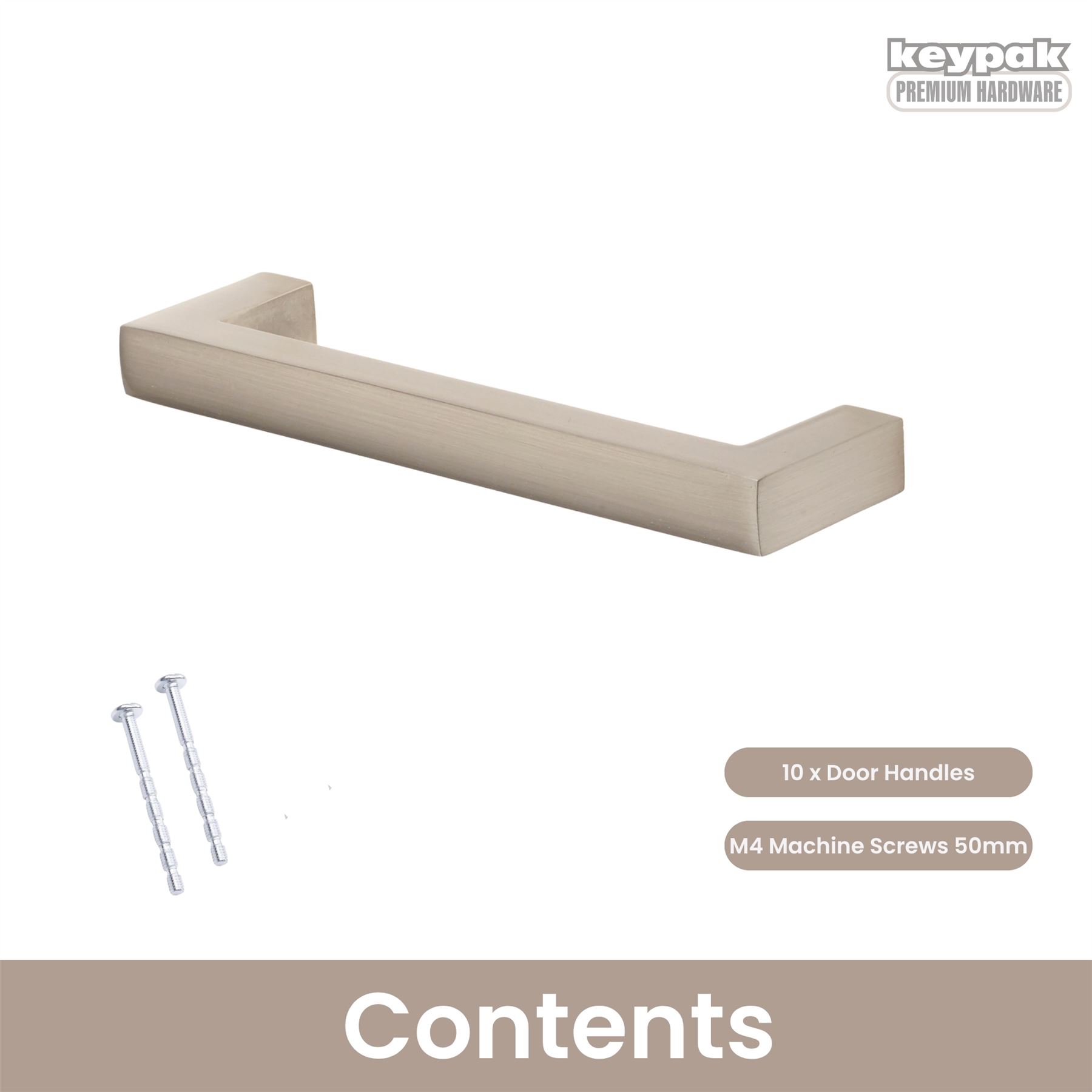 10 Stück Metall Vierkant T-Bar Griffe 96 mm - 200 mm - Aluminium Schubladengriffe - Bild 10 von 28