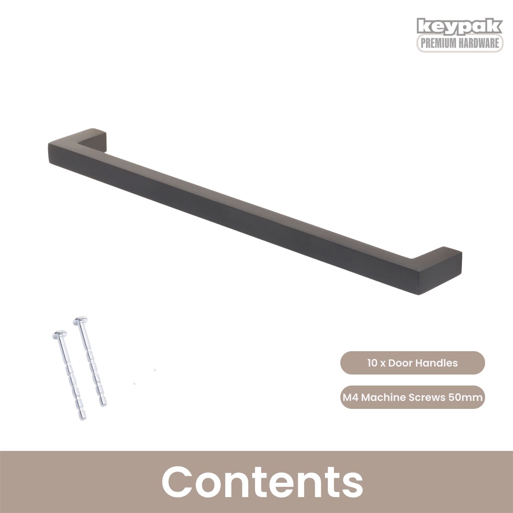 10 Stück Metall Vierkant T-Bar Griffe 96 mm - 200 mm - Aluminium Schubladengriffe - Bild 25 von 28