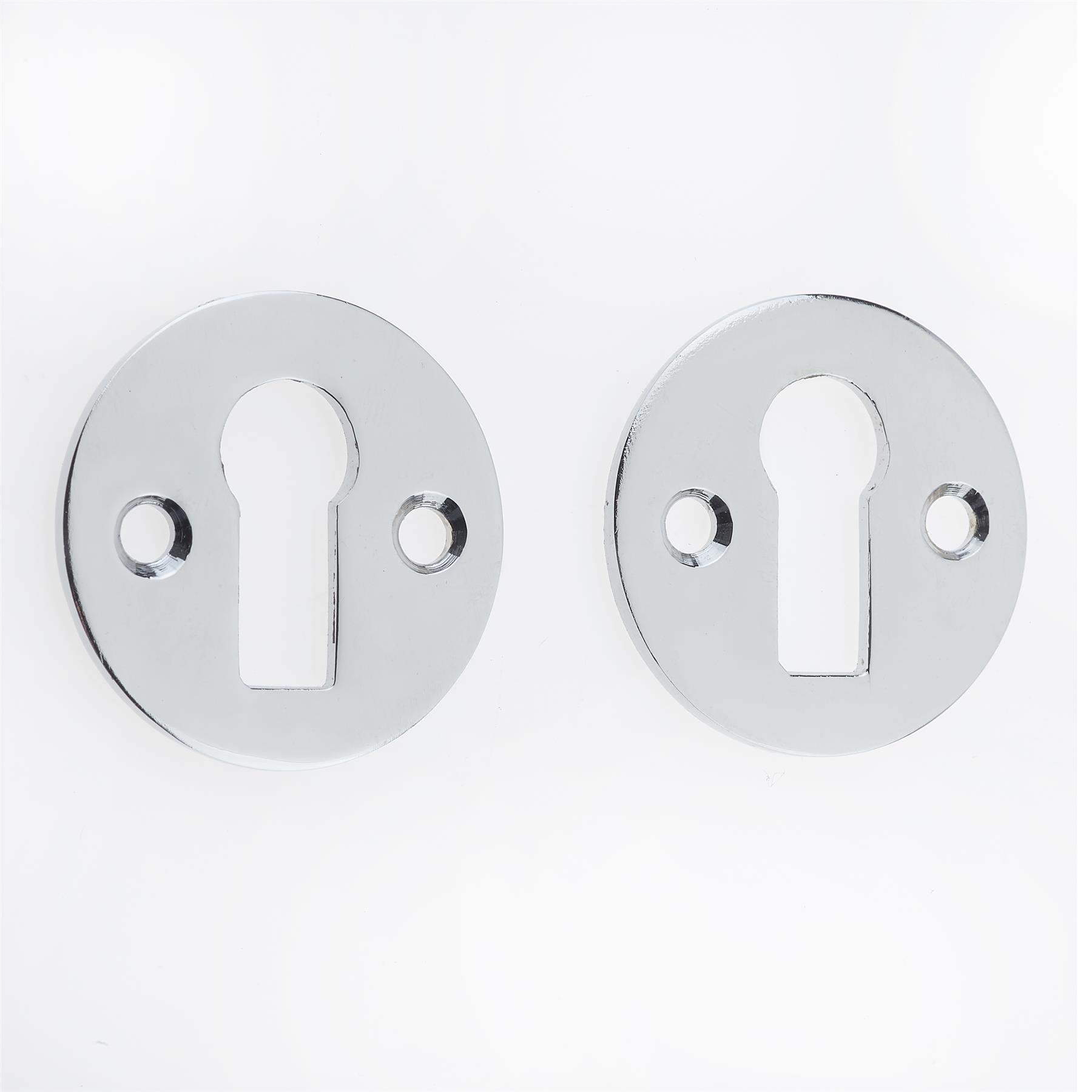 Round Escutcheons, Polished Aluminium/Brass/Chrome, 2Pk,Screws Included - Picture 3 of 4