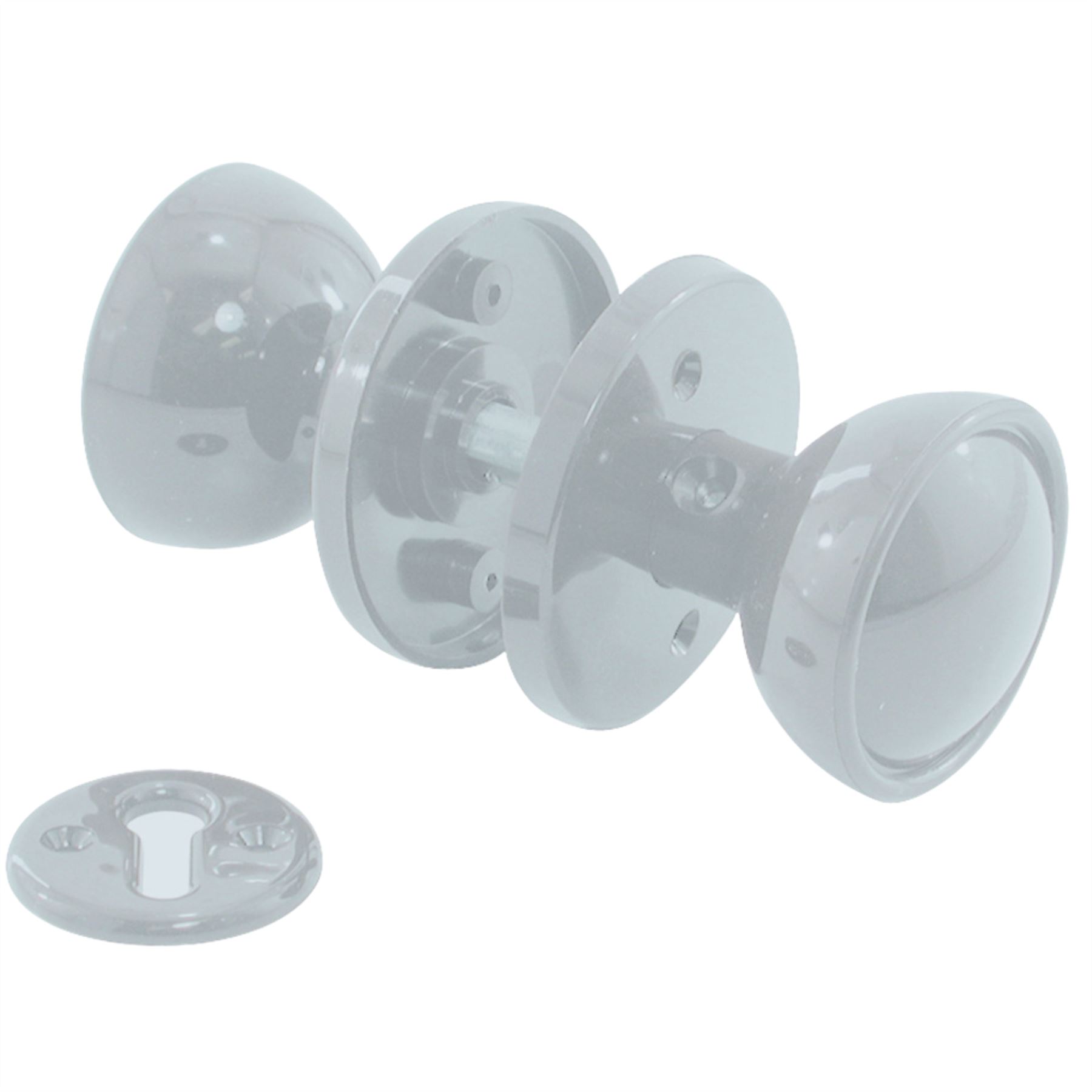 Universal Door Knob Set, White/Black/Brown Finish, Complete Installation Kit - Picture 4 of 4