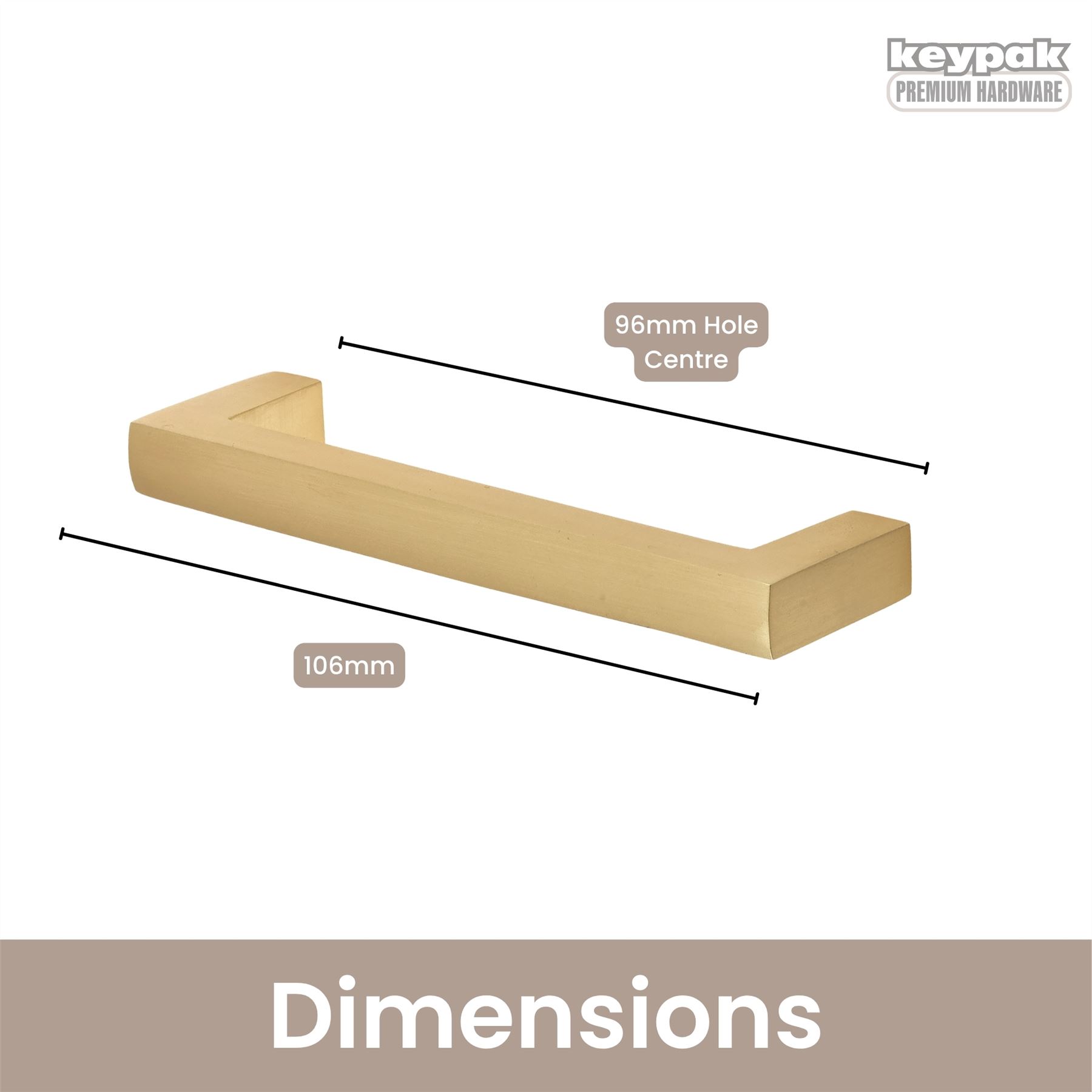 10 Stück Metall Vierkant T-Bar Griffe 96 mm - 200 mm - Aluminium Schubladengriffe - Bild 3 von 28