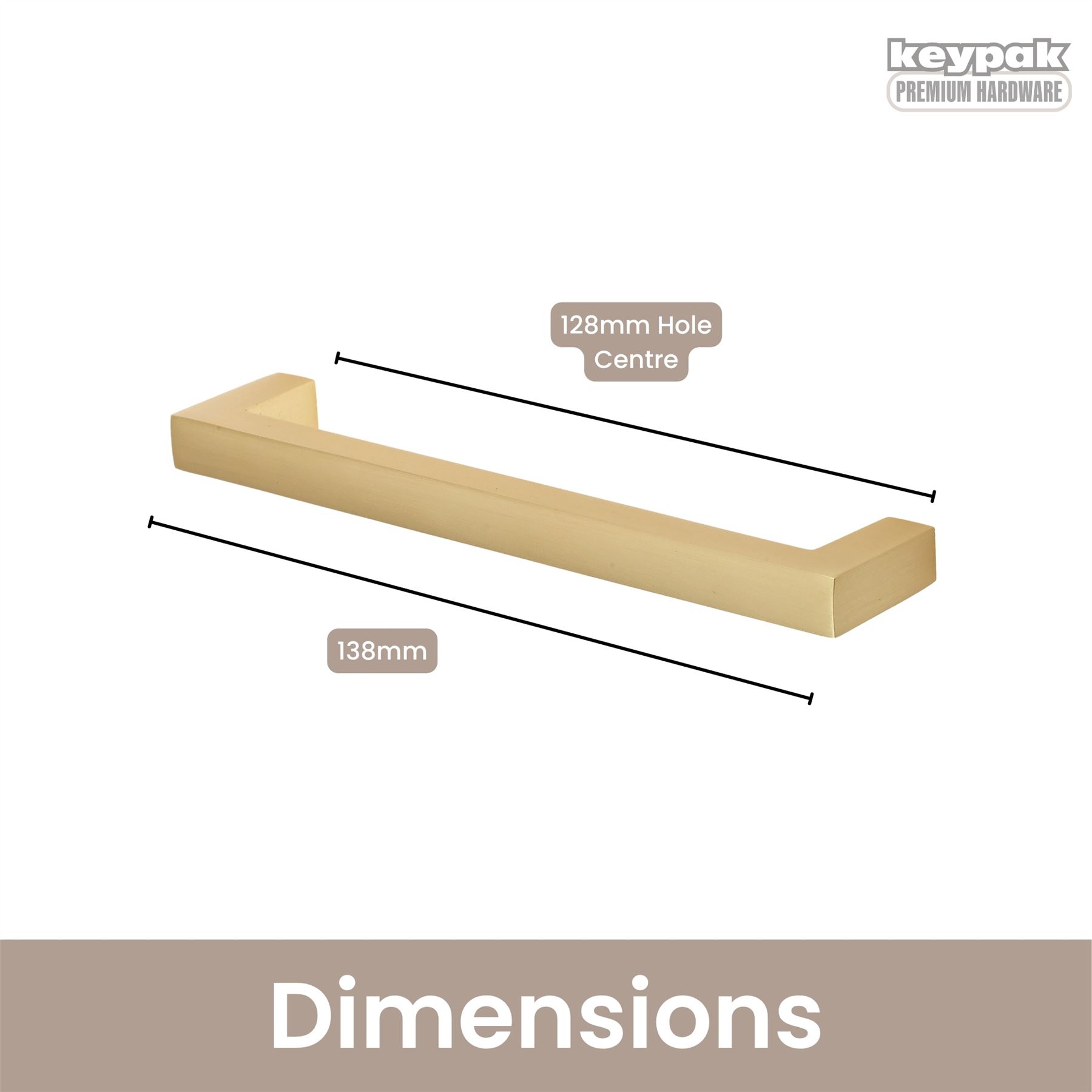 10 Stück Metall Vierkant T-Bar Griffe 96 mm - 200 mm - Aluminium Schubladengriffe - Bild 12 von 28