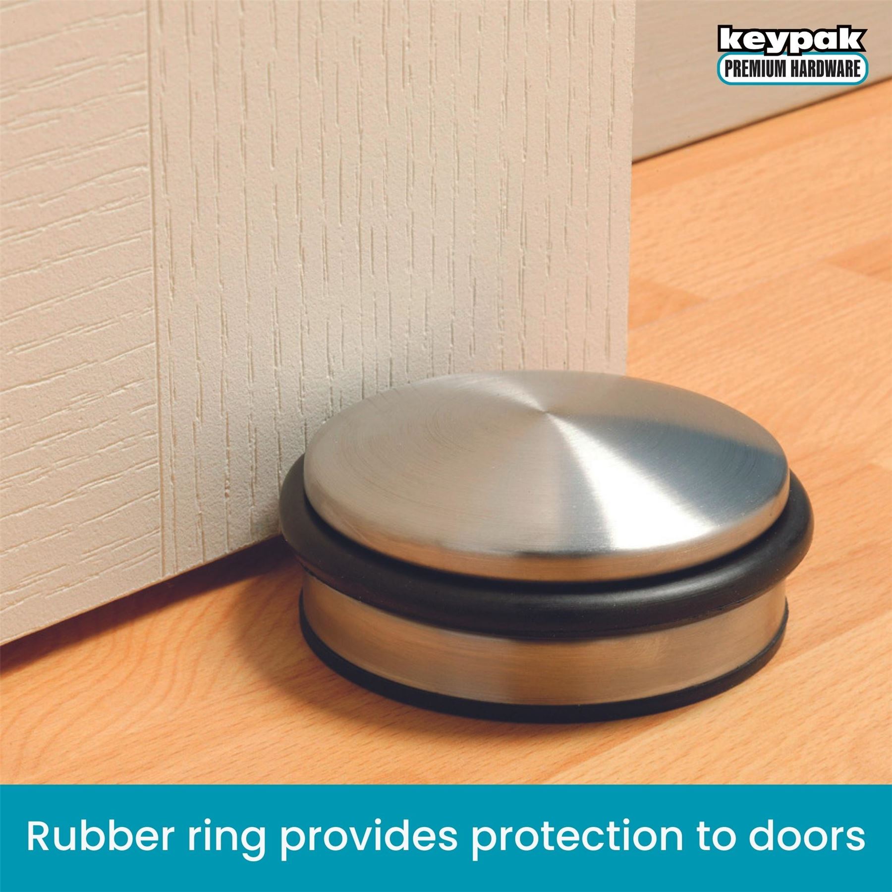 Door Weight Doorstop 1.2kg Heavy Duty Anti Slip Door Stop, Chrome & Satin Nickel - Picture 9 of 9