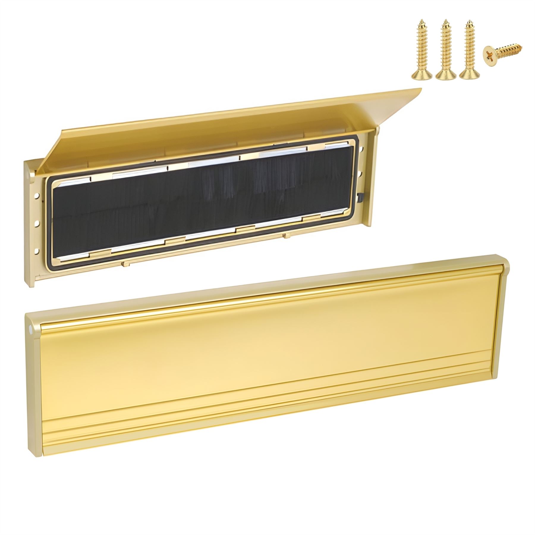Letterplate 12" Door Letterbox Cover Draught Excluder Brush, Internal External