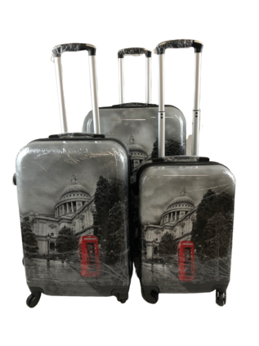 4 roues Spinner Set de 3 Léger Bagage cabine Trolley Voyage valise de voyage UK