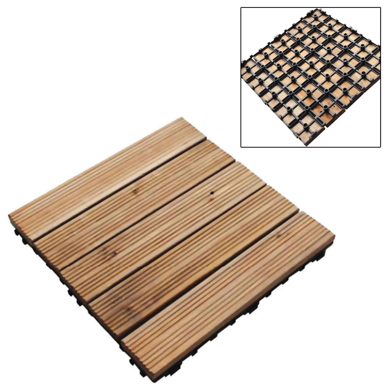 9 WOODEN GARDEN DECKING OUTDOOR TILES ANTISLIP PAVING PATIO FLOOR eBay