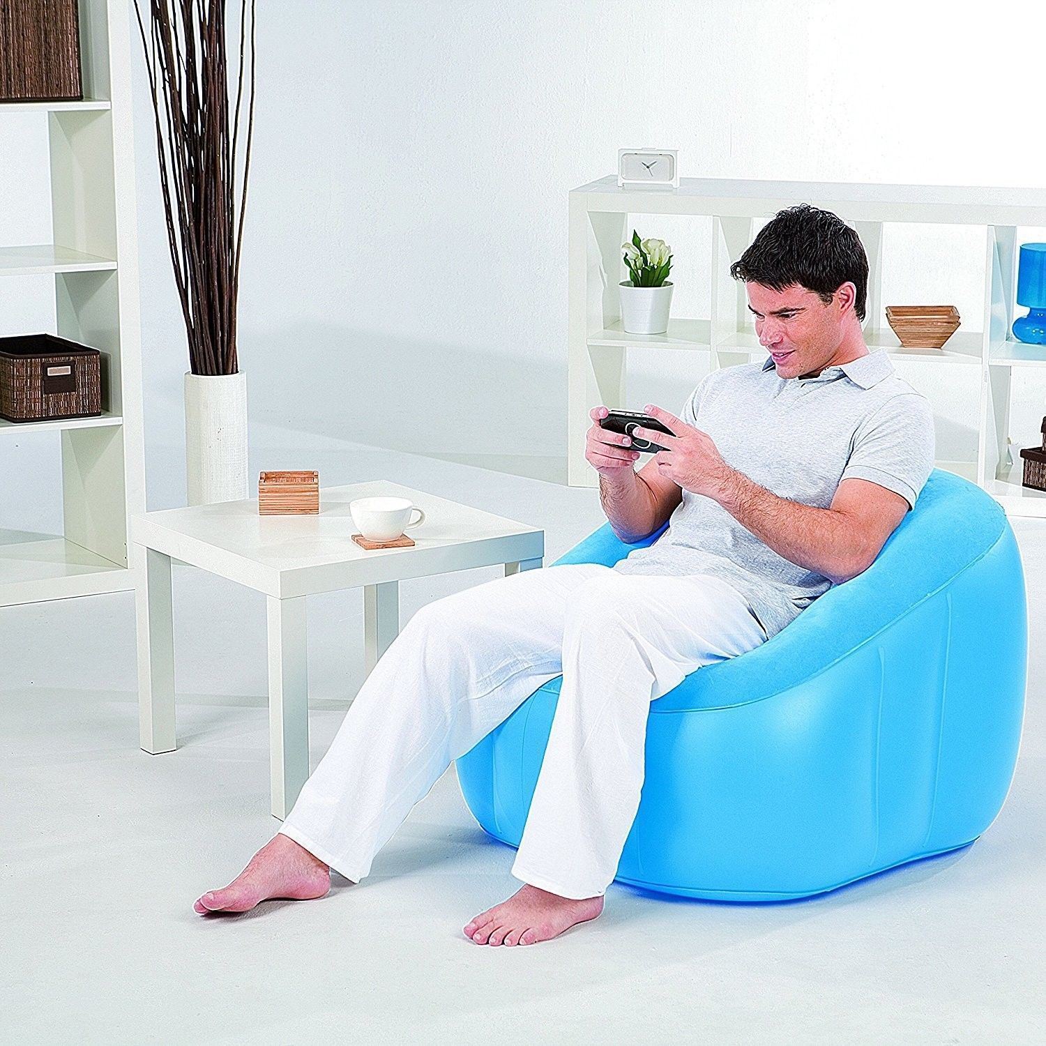 NEW BESTWAY INDOOR COMPFORT INFLATABLE LOUNGE CAMPING BLOW UP CHAIR