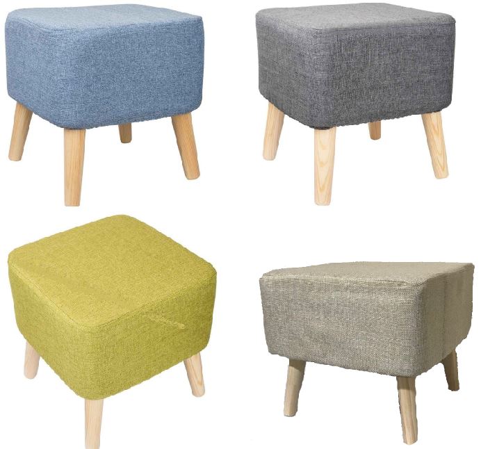 New Colour Modern Living Room Footstool Ottoman Pouffe Stool Wooden Square Ebay