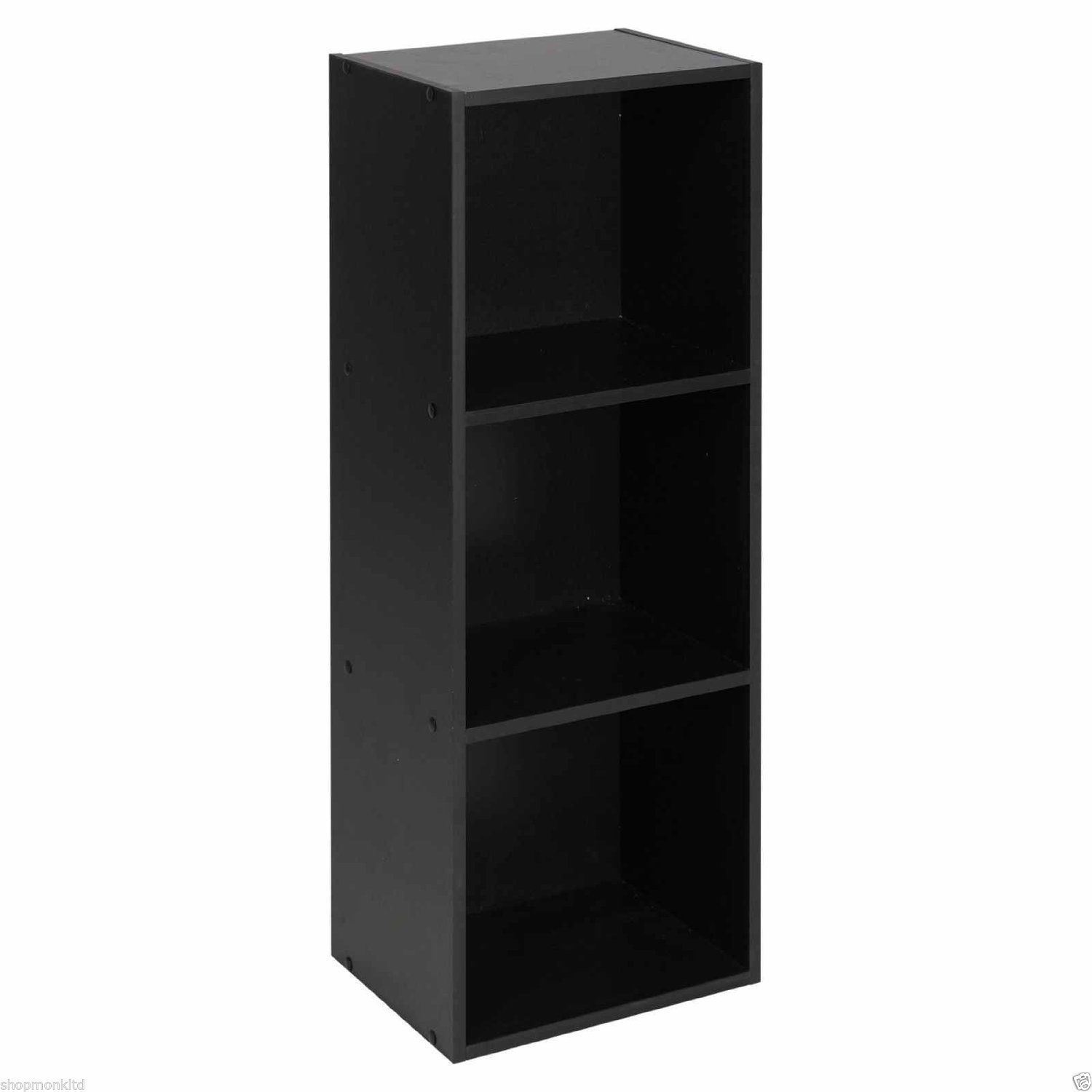 BLACK WOOD EFFECT WOODEN BOOKCASE STORAGE SHELF BEDROOM LIVING ROOM DISPLAY UNIT eBay