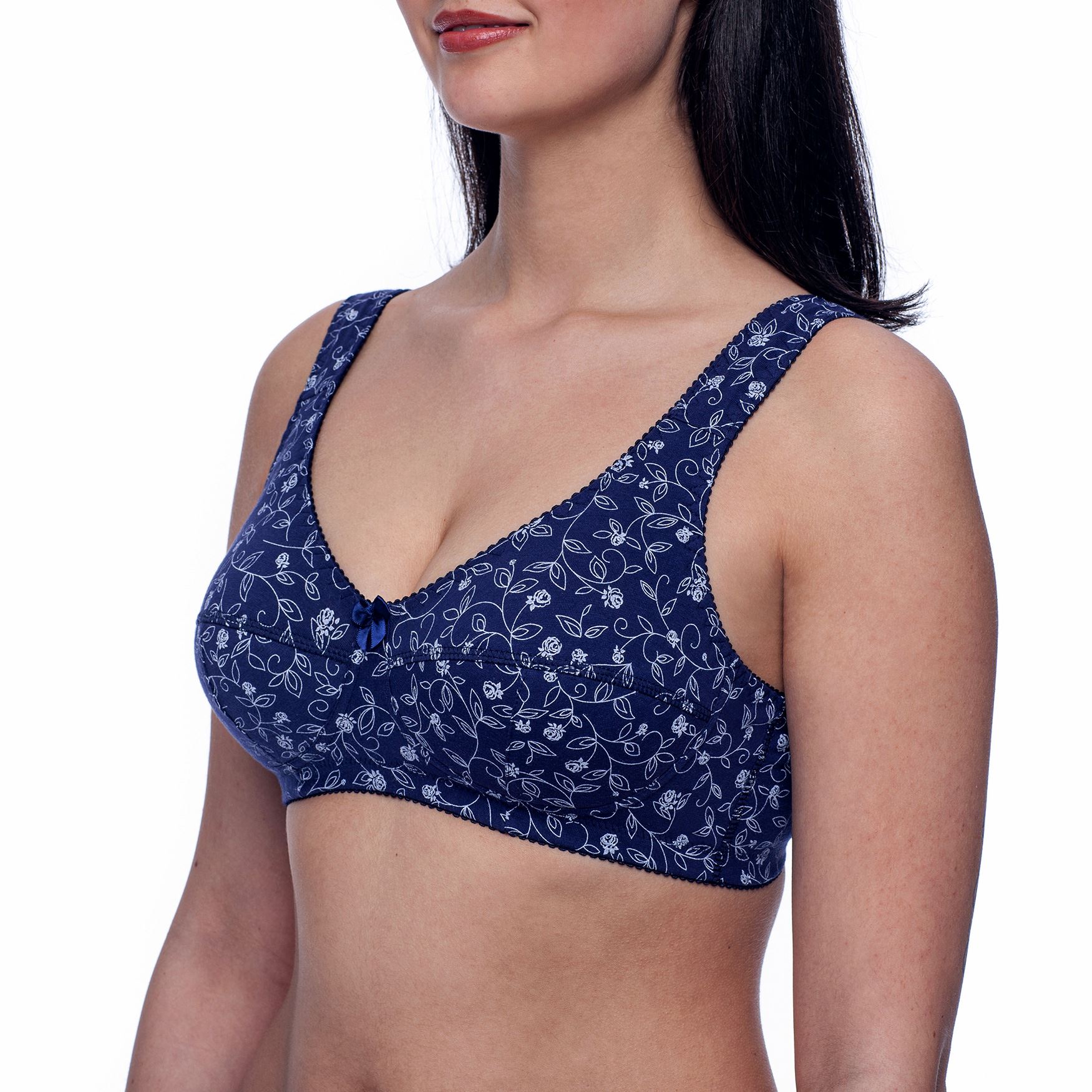Cotton Wireless Bra Comfort Sleep Plus Size Minimizer Unlined Wirefree Soft - Picture 12 of 13