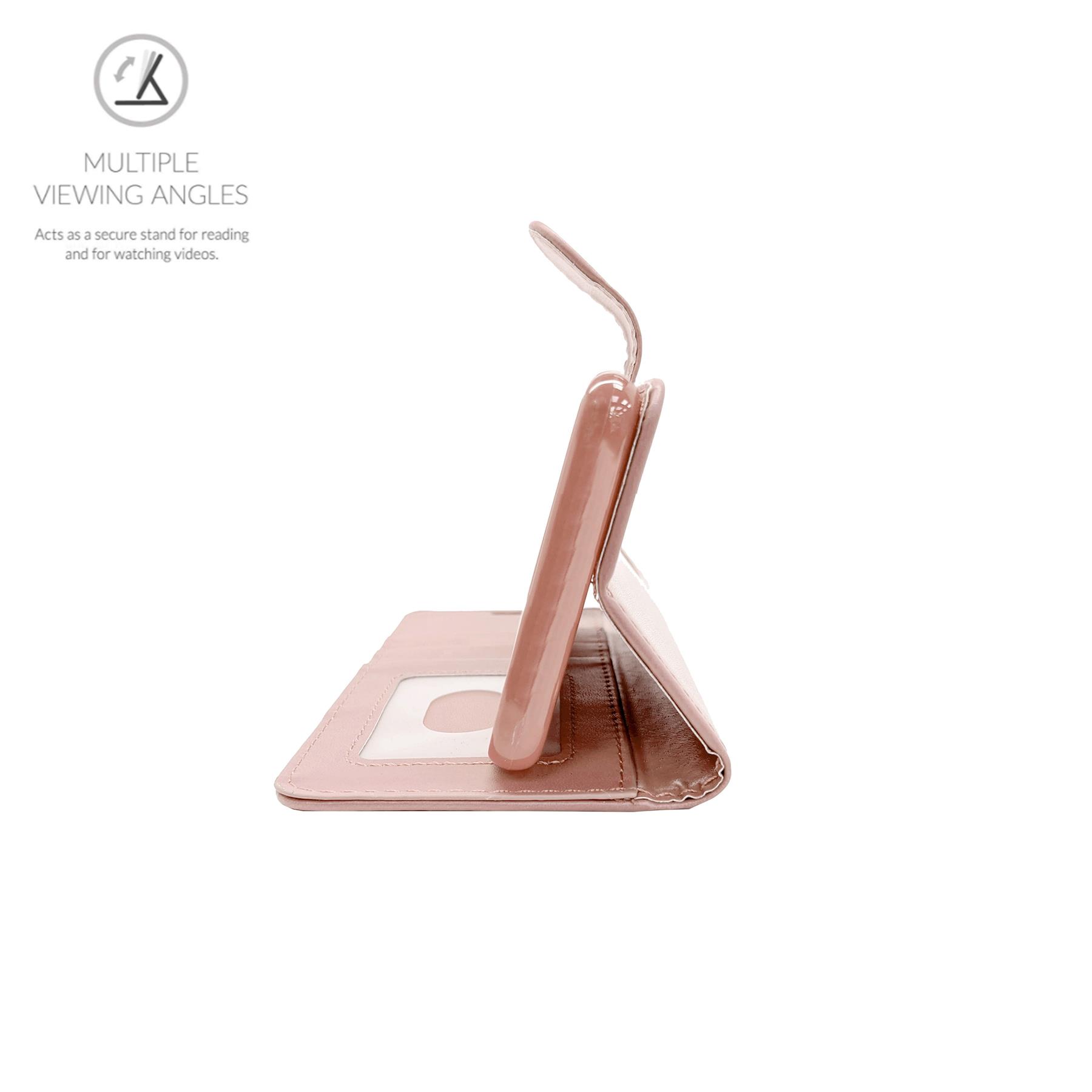 Funda protectora abatible tipo folio de cuero con ranura para tarjeta de crédito para Oppo Find X3 Lite - Imagen 15 de 16