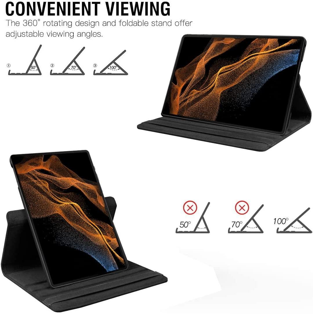 For Samsung Galaxy Tab S8 Ultra X900 Case Cover Folding Folio 360 Rotating - Picture 7 of 15