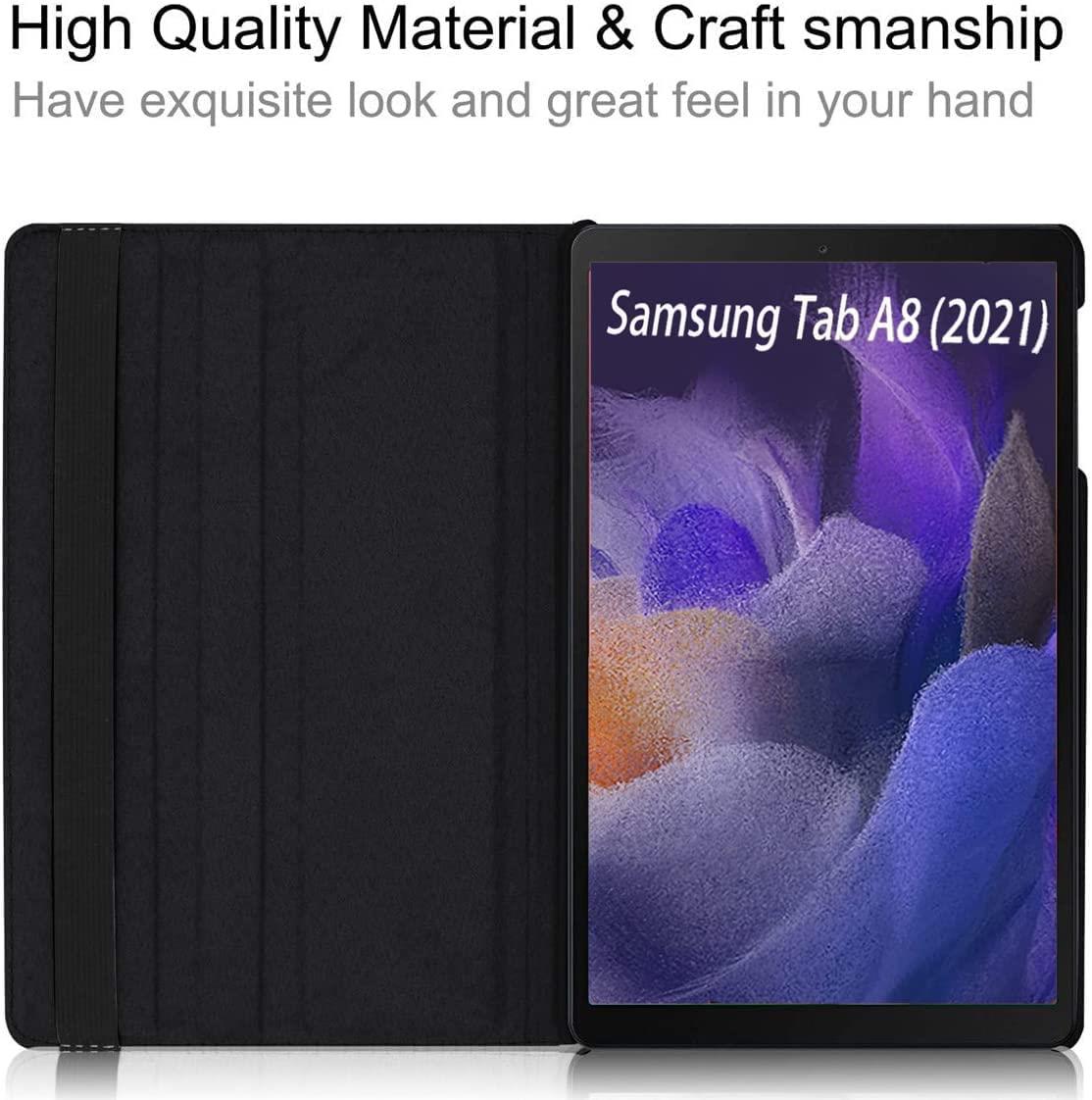 For Samsung Galaxy Tab A8 10.5 X200 (2021) Case Cover 360 Rotating Folio Stand - Picture 9 of 24