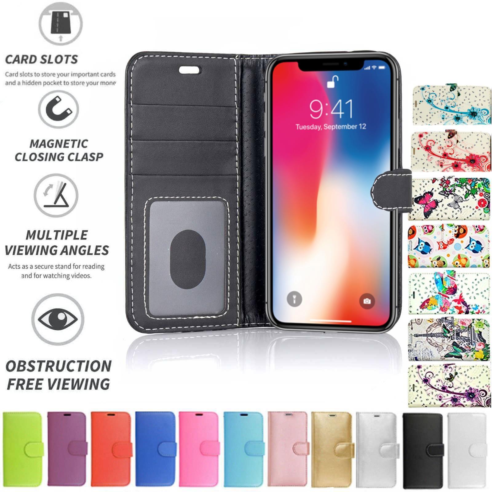 For Apple iPhone XR Flip Book Cover Case Wallet Leather Kickstand Card