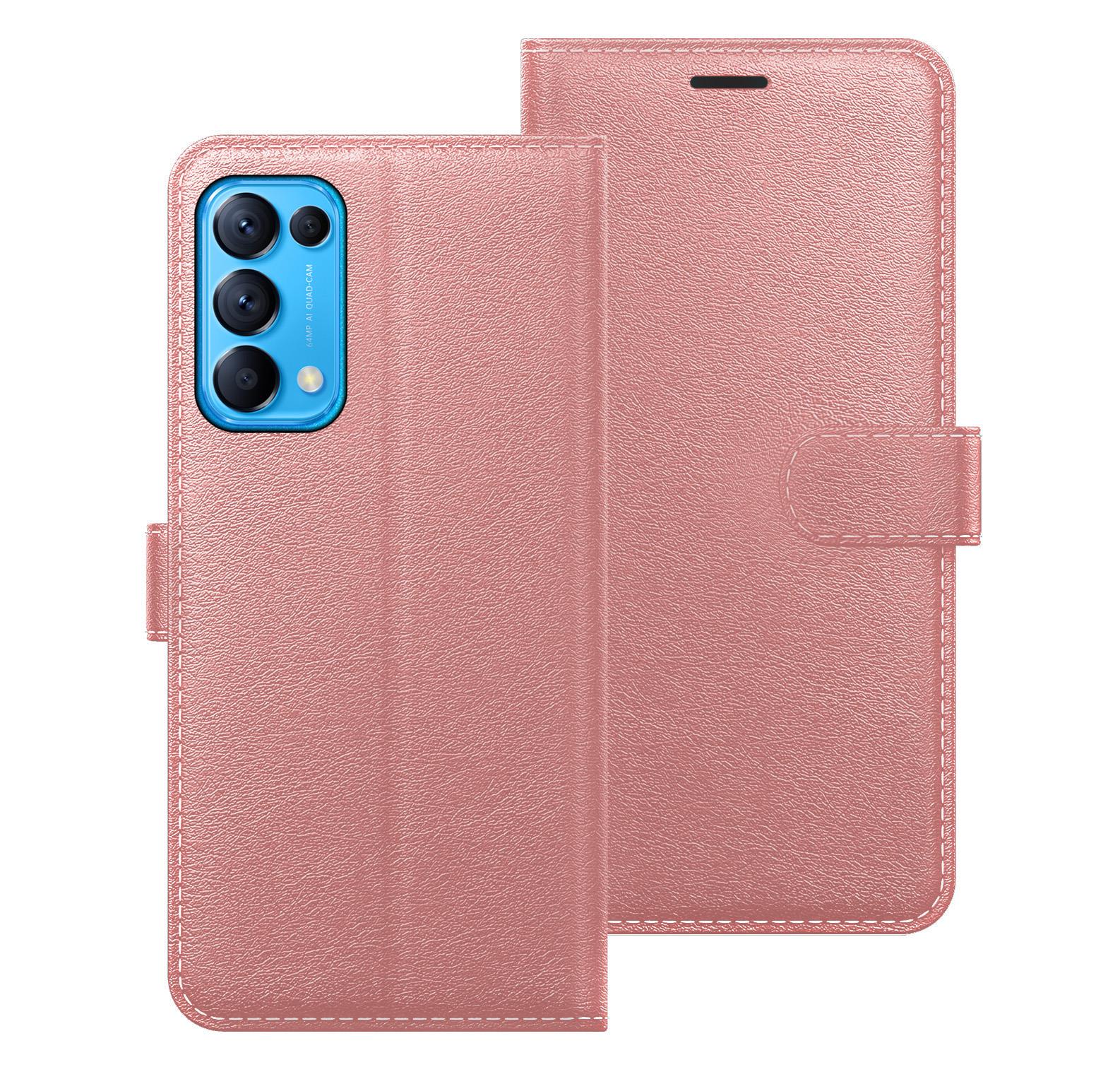 Funda protectora abatible tipo folio de cuero con ranura para tarjeta de crédito para Oppo Find X3 Lite - Imagen 11 de 16