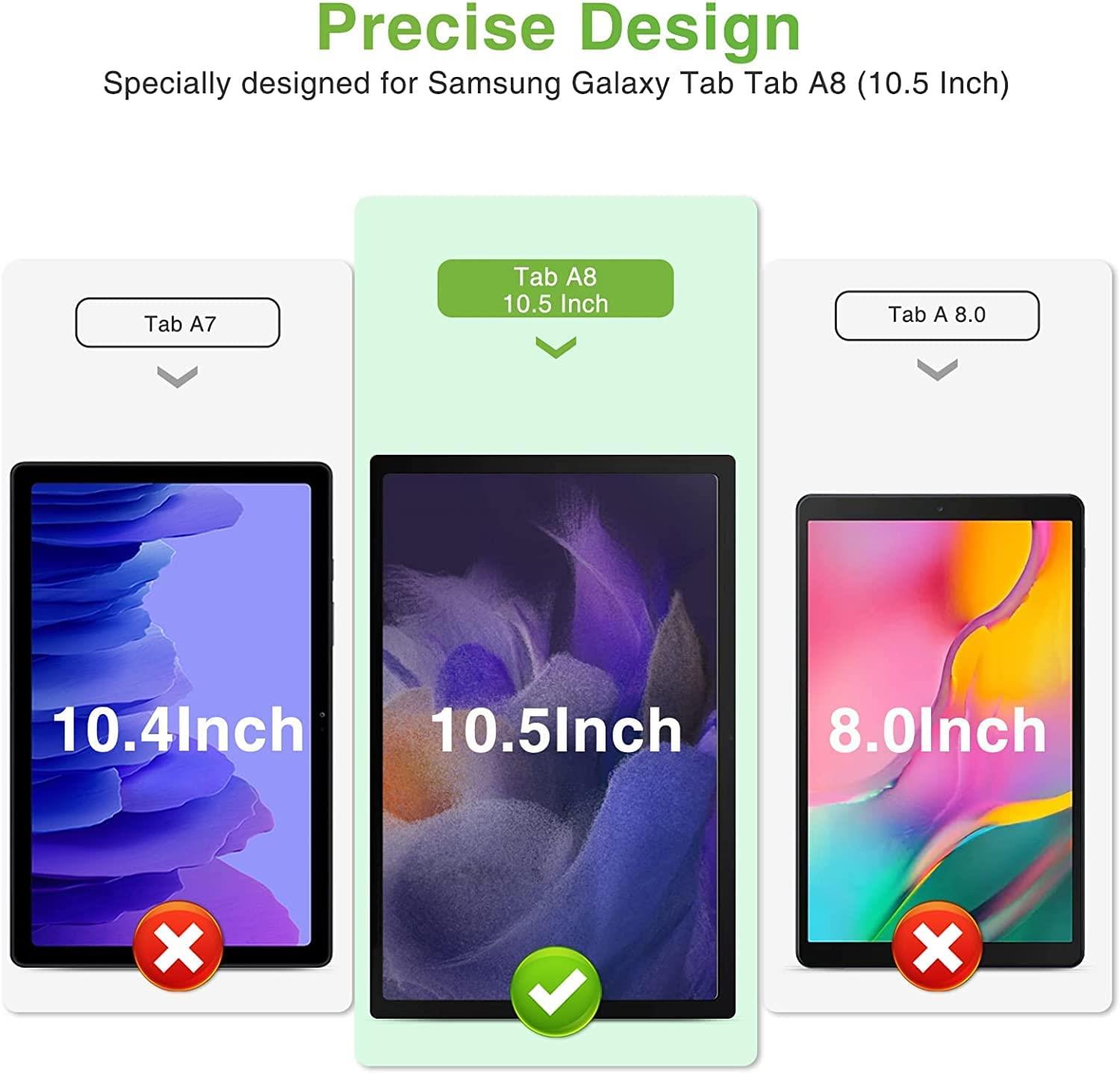 For Samsung Galaxy Tab A8 10.5 X200 (2021) Case Cover 360 Rotating Folio Stand - Picture 11 of 24