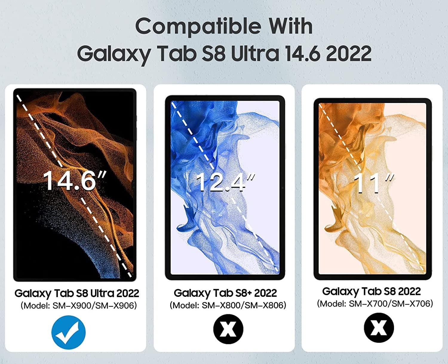 For Samsung Galaxy Tab S8 Ultra X900 Case Cover Folding Folio 360 Rotating - Picture 8 of 15