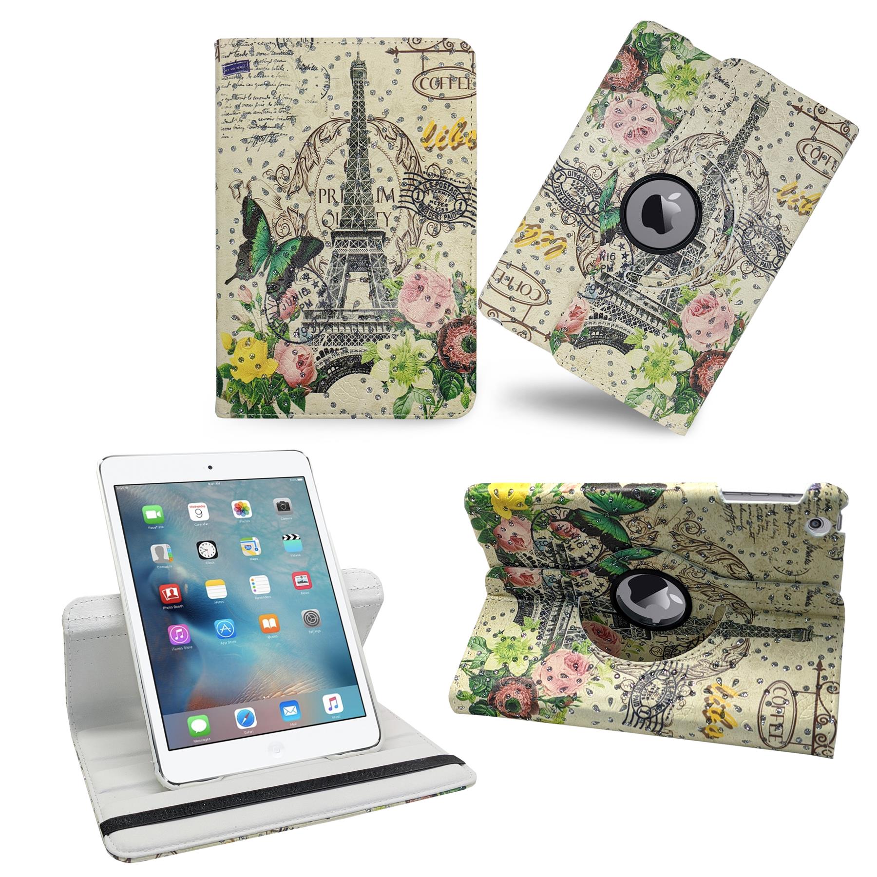 360 Rotating Printed Leather Case Cover For Apple iPad MINI 2/3 - Picture 3 of 7
